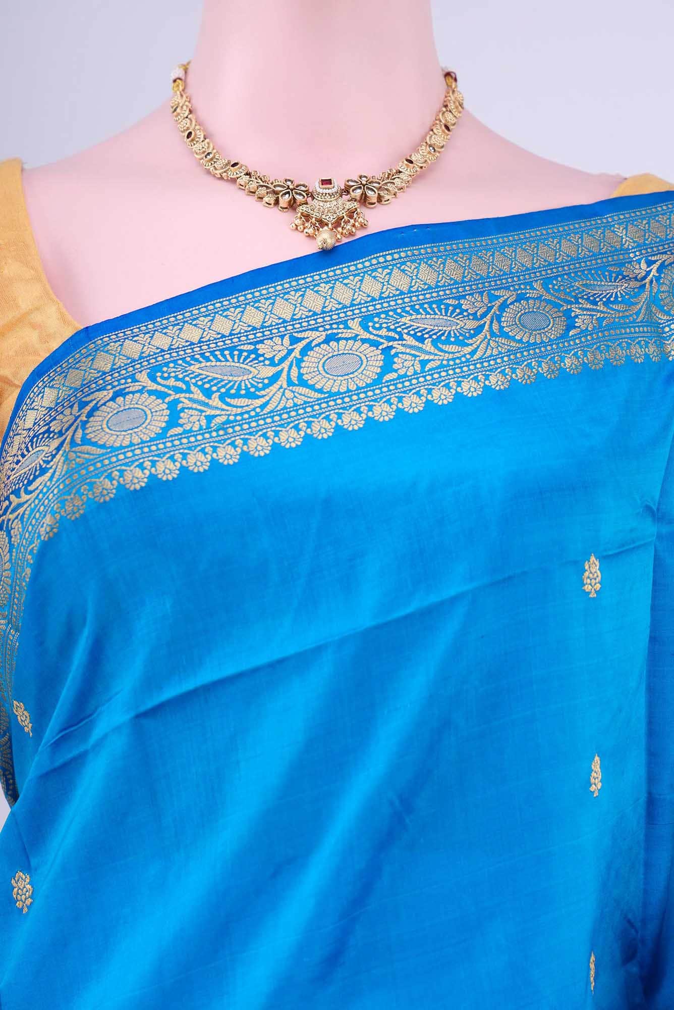 Blue Dual Tone Banarasi Katan Silk Saree