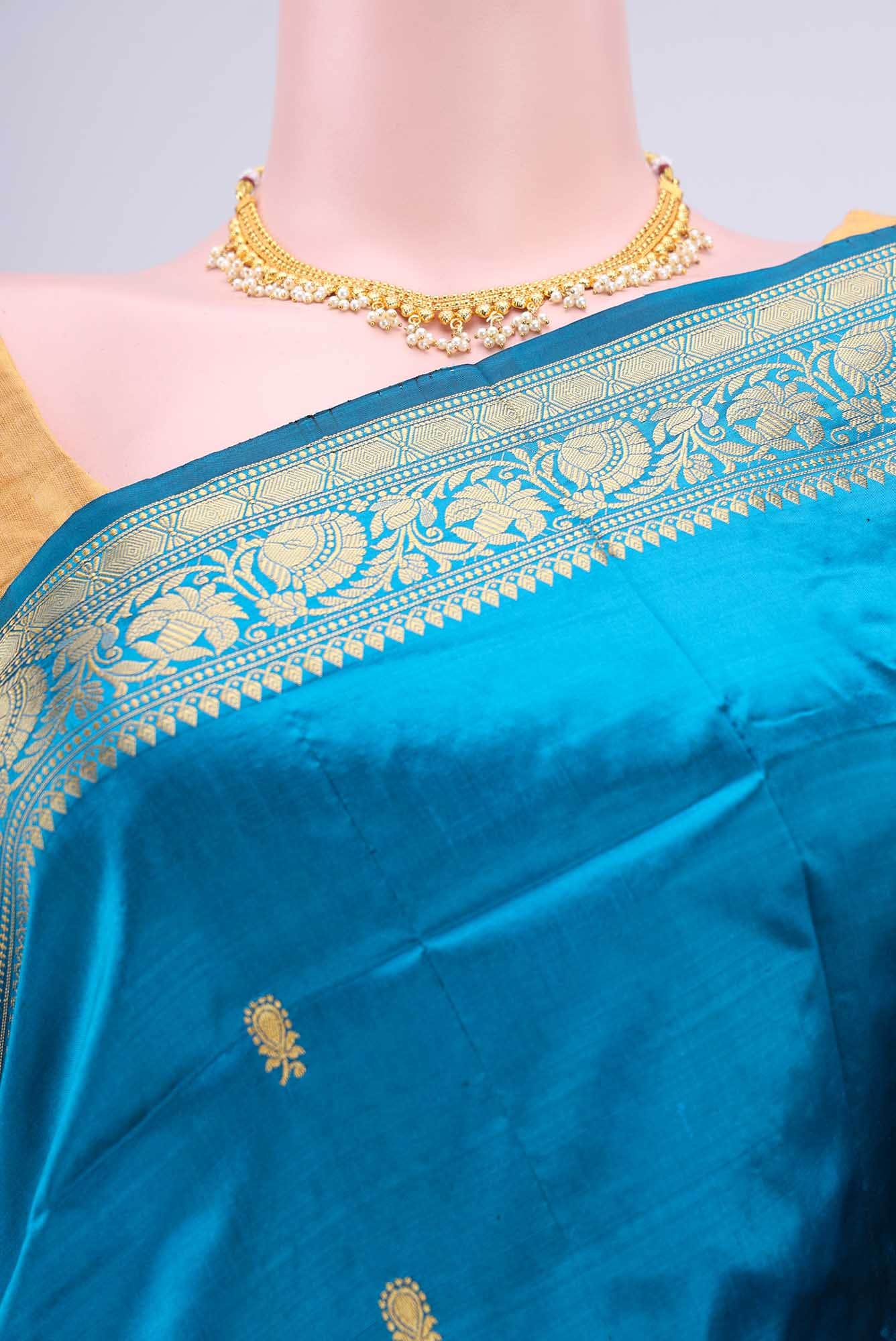 Blue Banarasi Katan Silk Saree