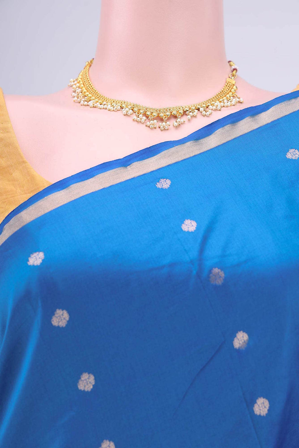 Blue Banarasi Katan Silk Saree