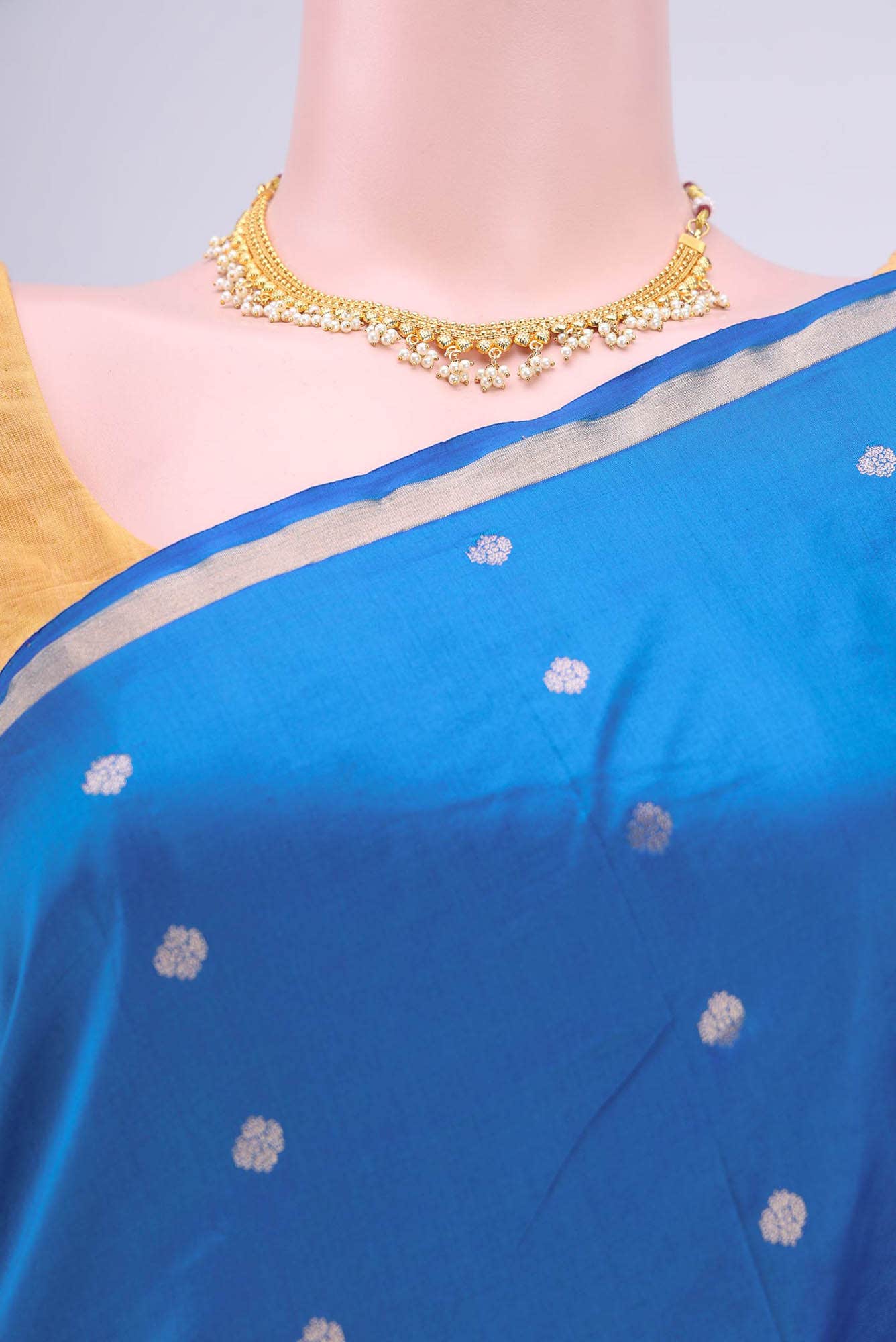 Blue Banarasi Katan Silk Saree