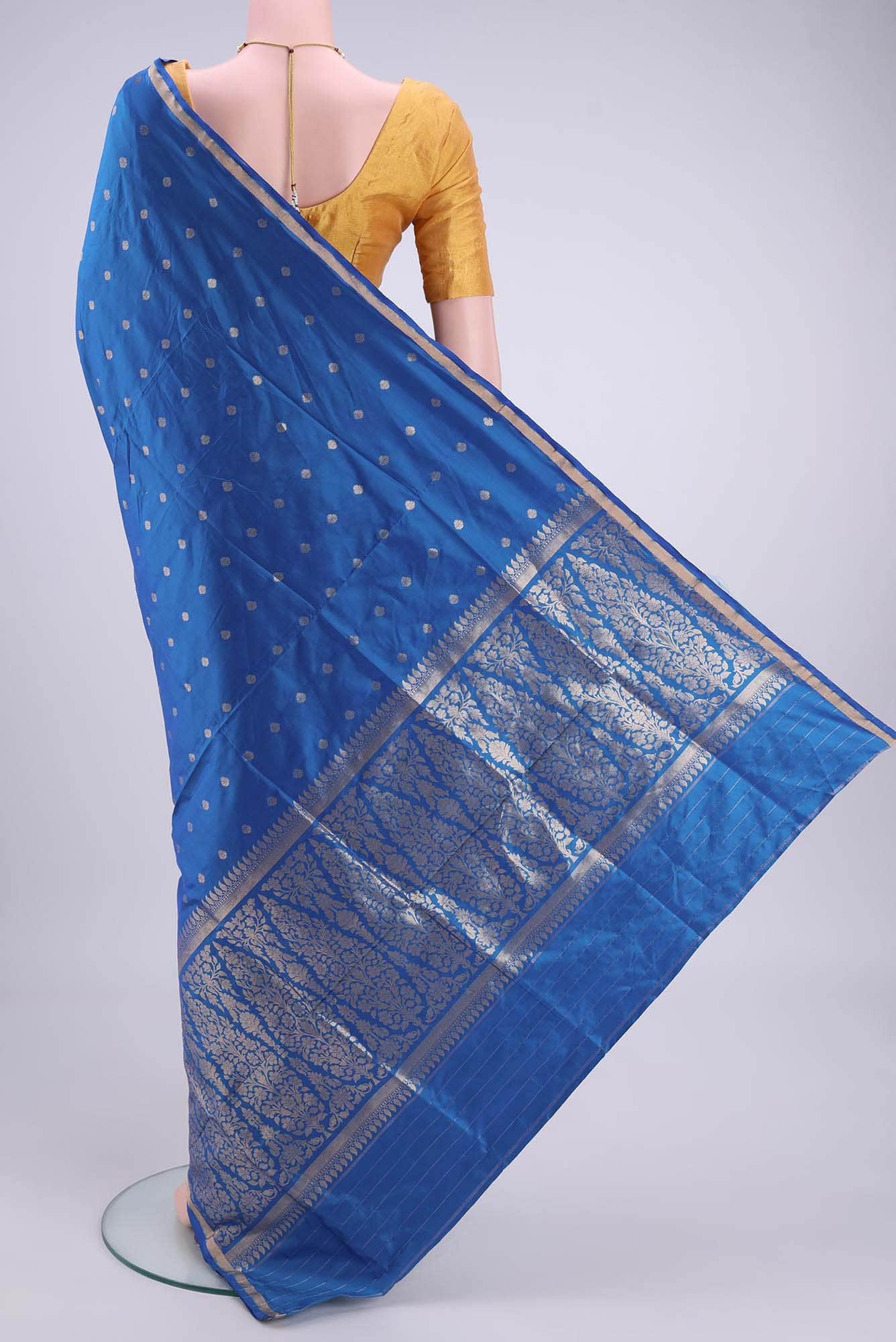 Blue Banarasi Katan Silk Saree