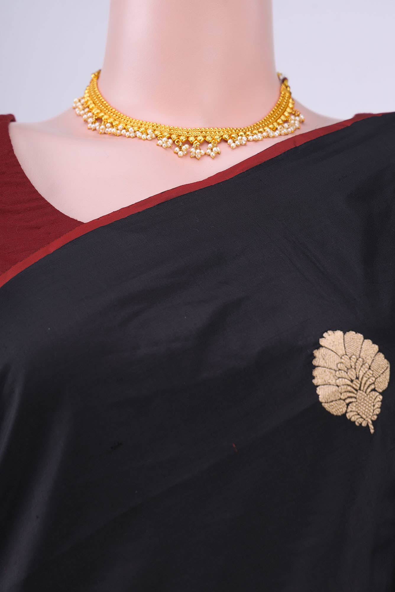 Black Banarasi Katan Silk Saree