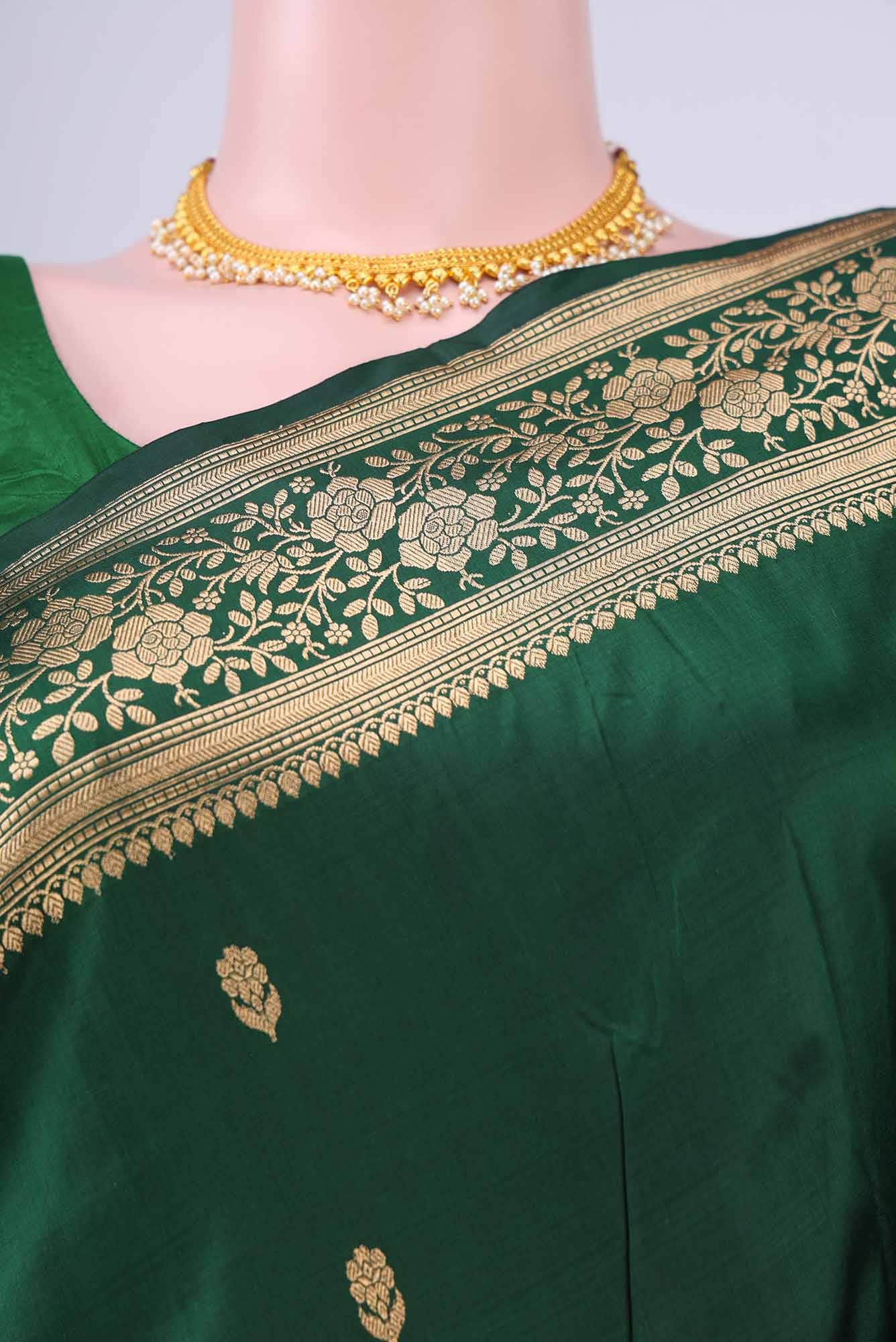 Green Banarasi Katan Silk Saree