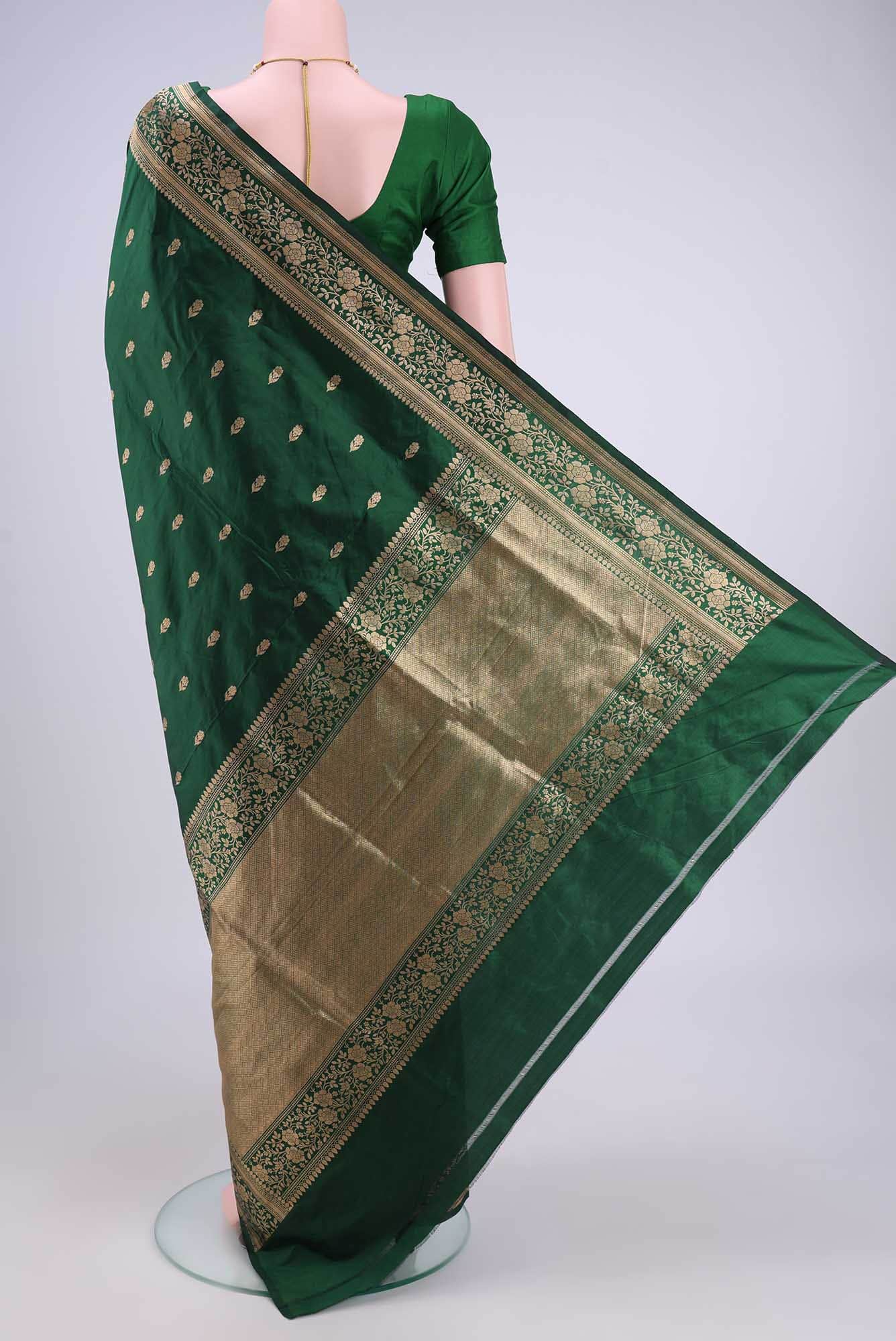Green Banarasi Katan Silk Saree