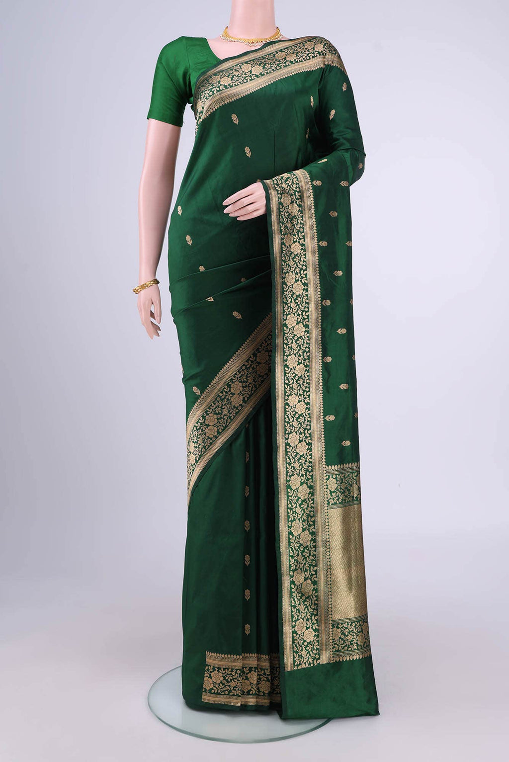 Green Banarasi Katan Silk Saree