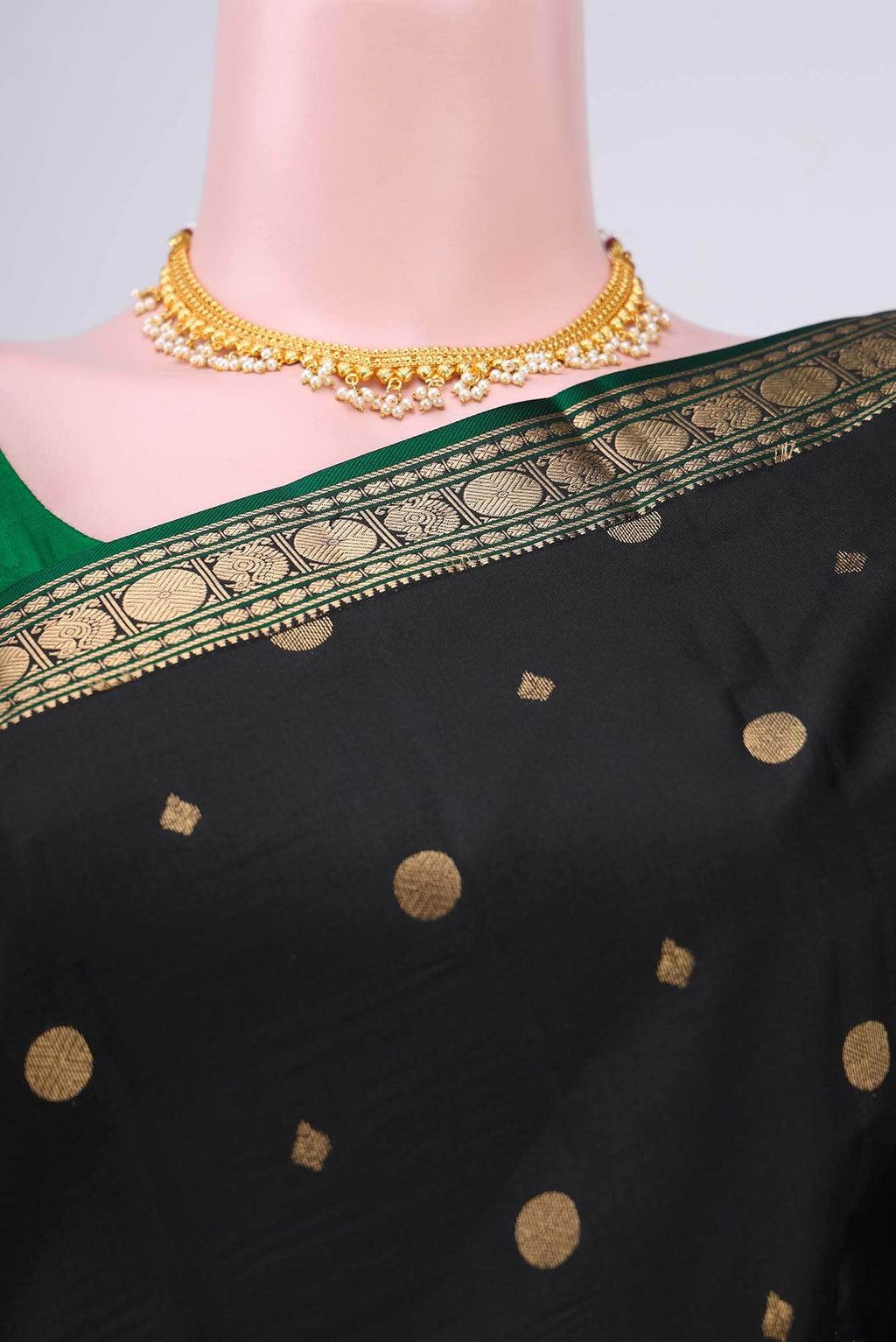 Black Banarasi Katan Silk Saree