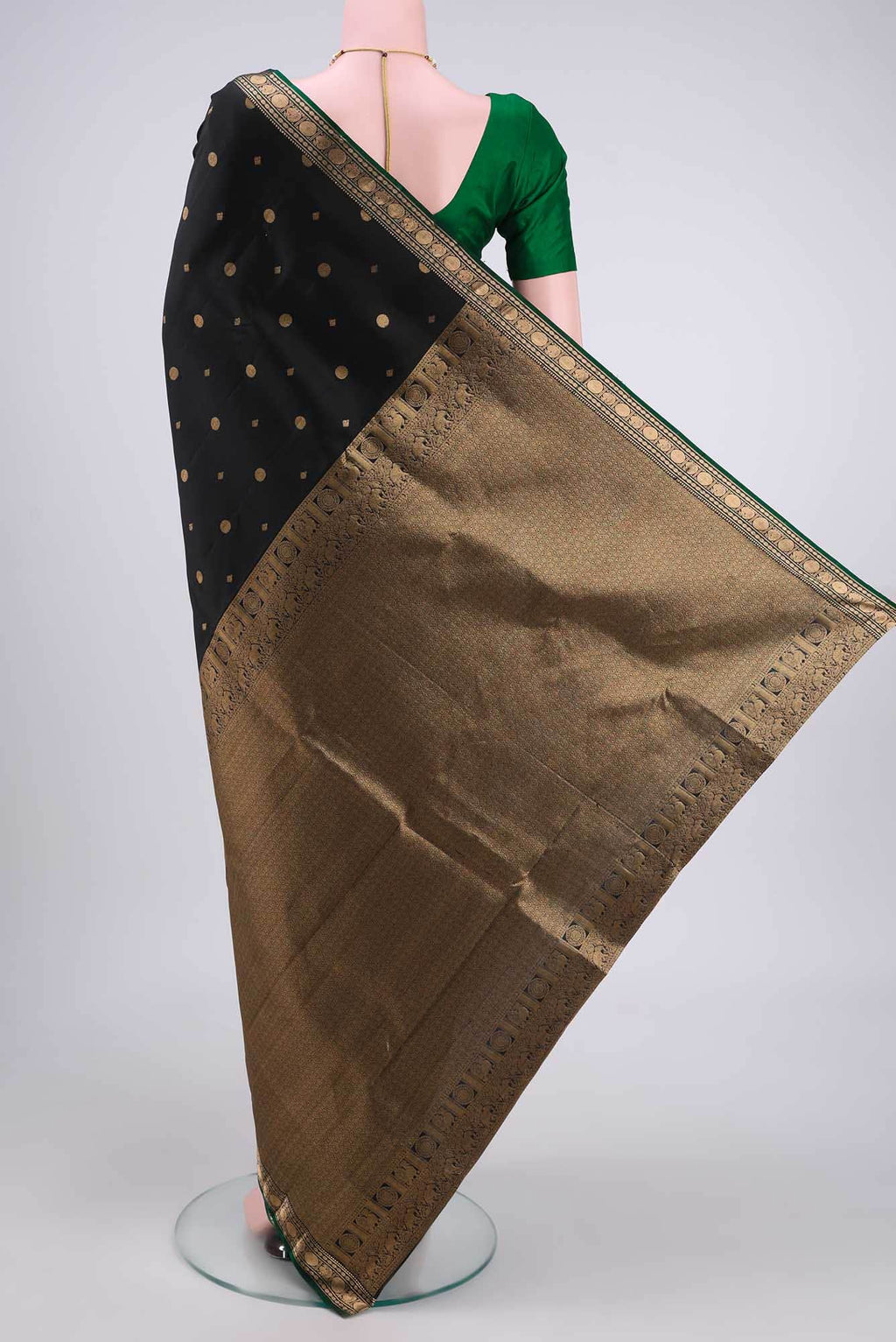 Black Banarasi Katan Silk Saree