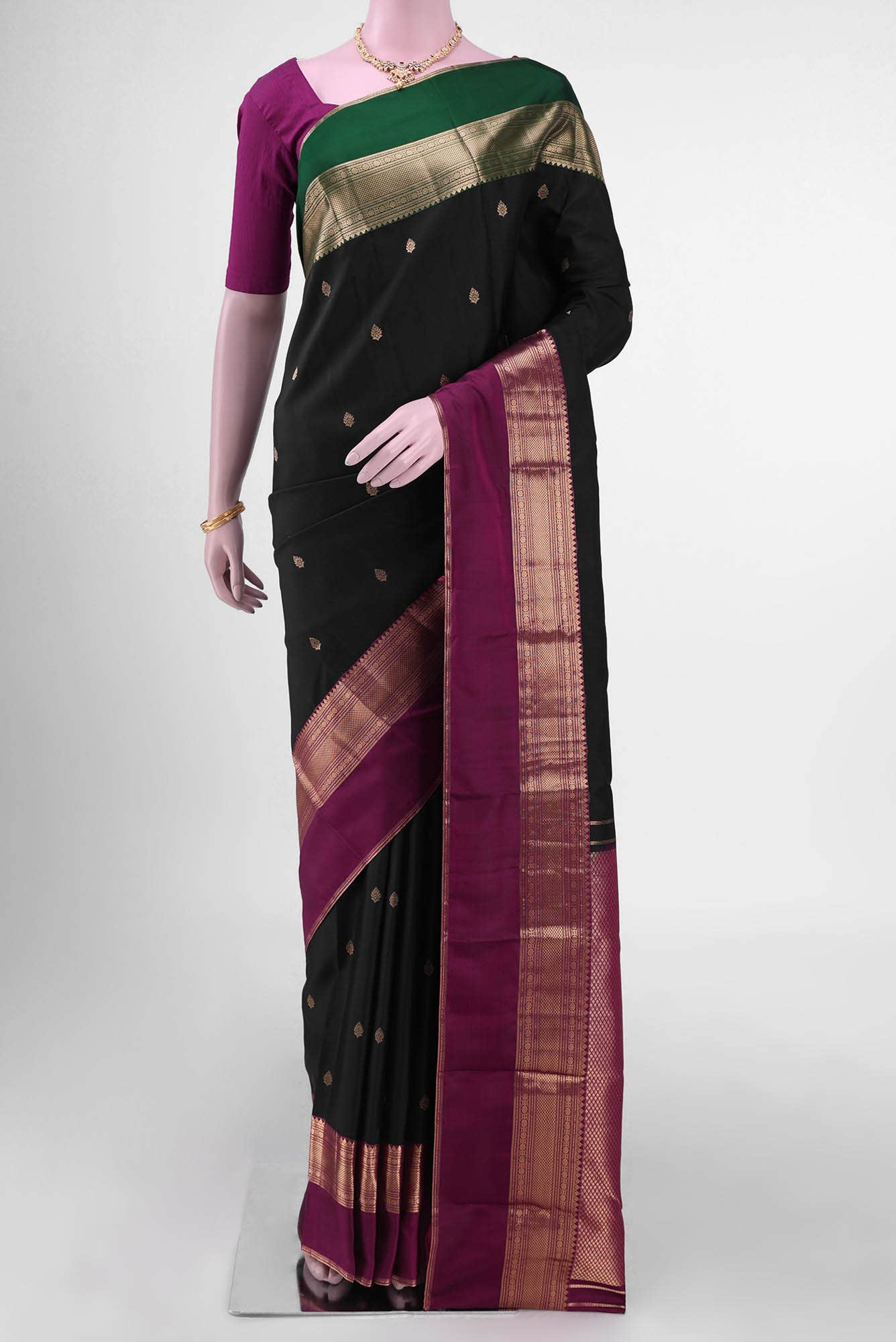 Black Nangavalli Silk [ Salem ] Saree