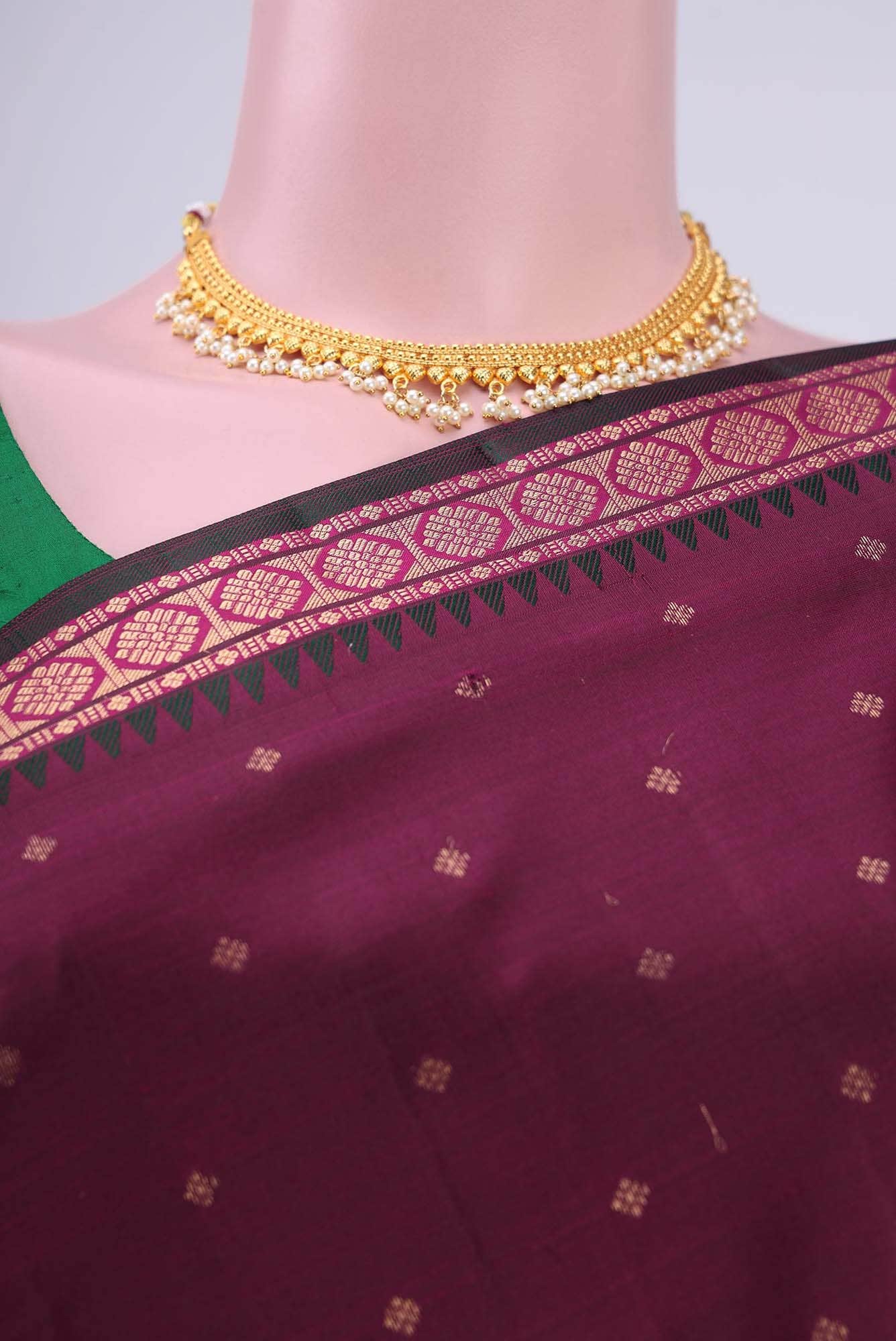 Burgundy Dual Tone Nangavalli Silk [ Salem ] Saree