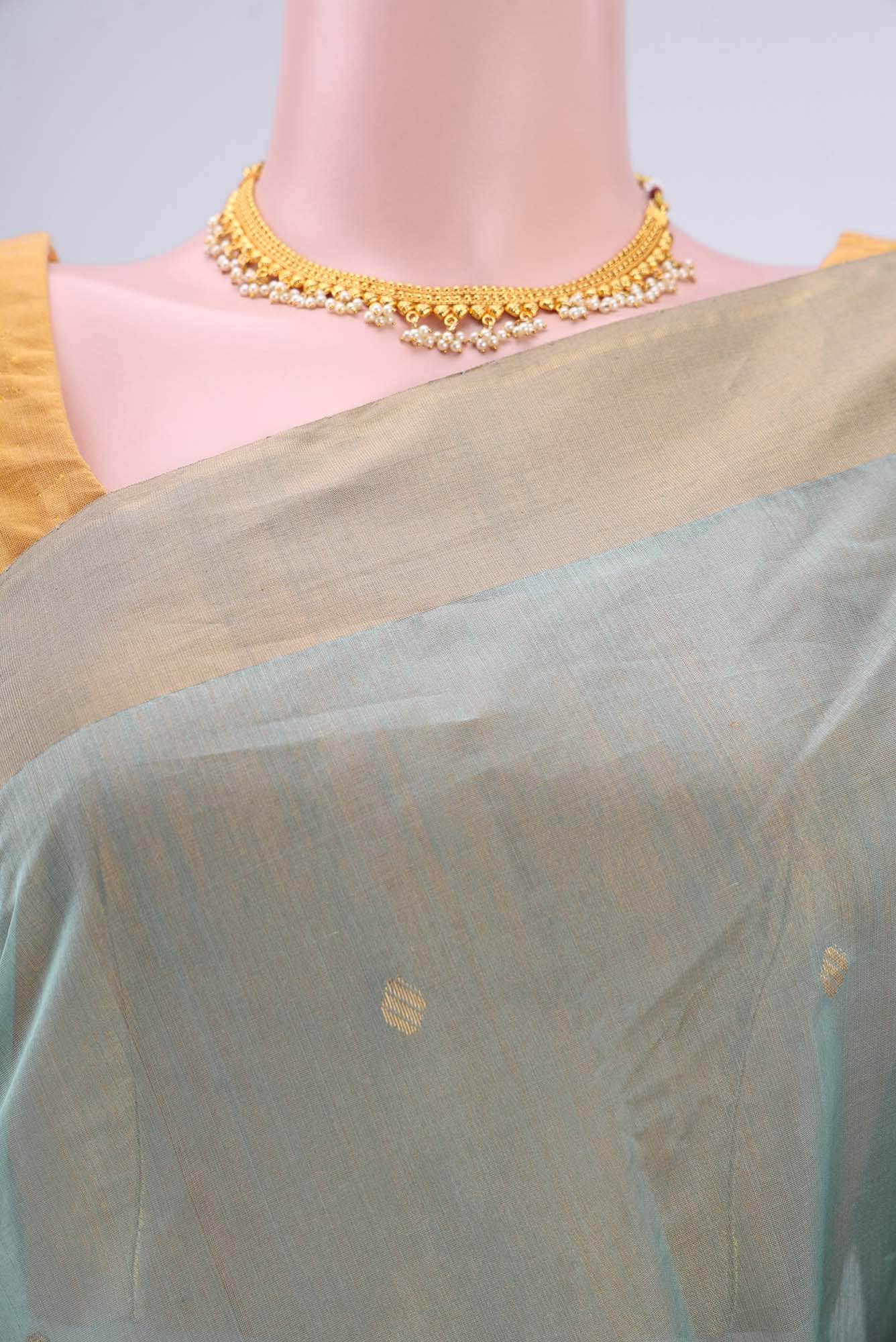 Mint Green Chanderi Silk Saree