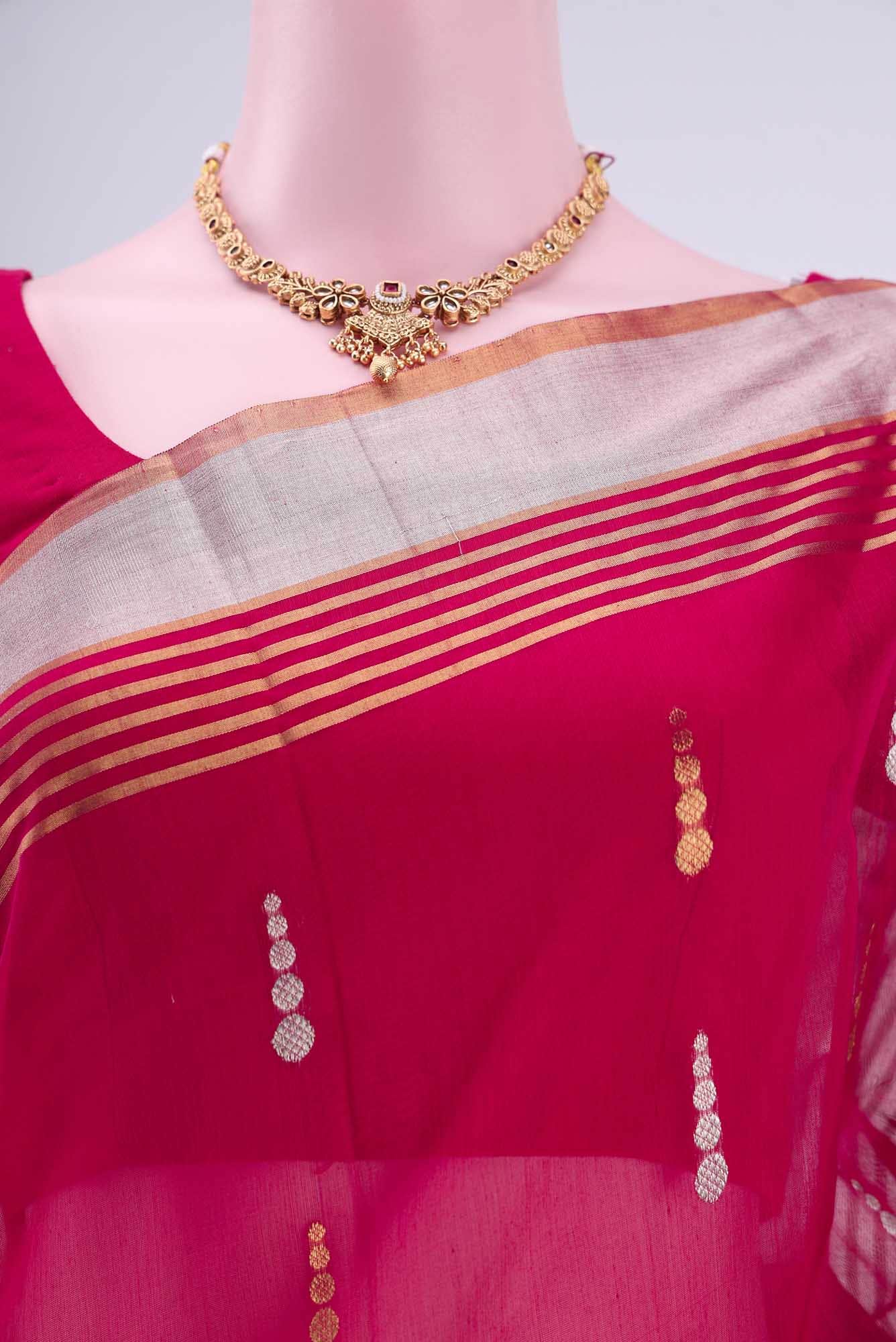 Imperial Red Chanderi Silk Saree