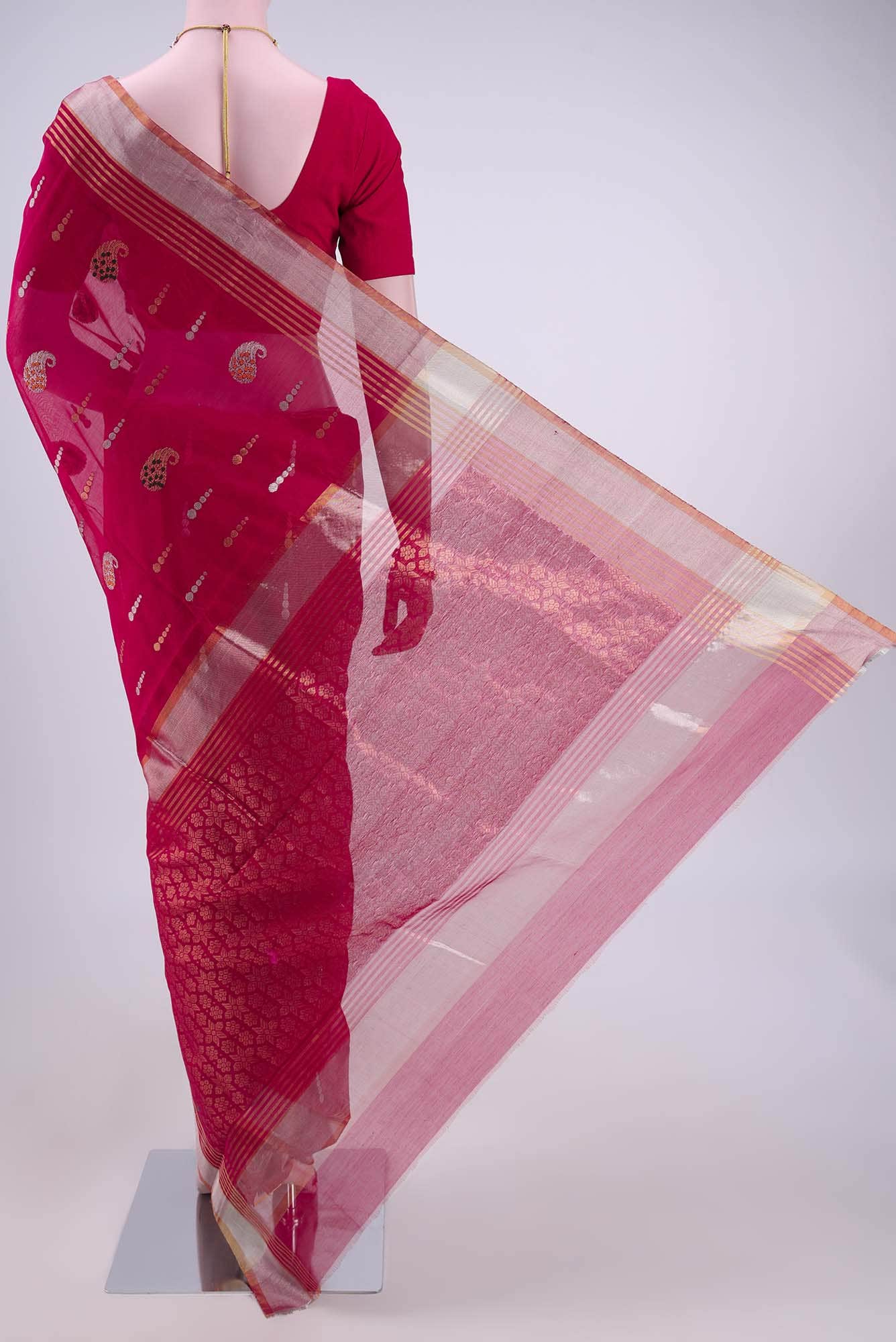Imperial Red Chanderi Silk Saree