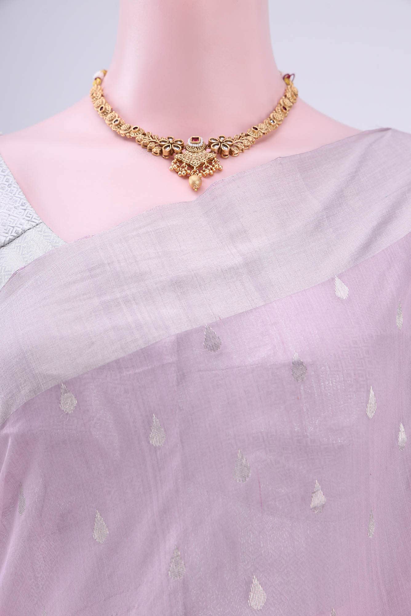 Mauve Chanderi Silk Saree