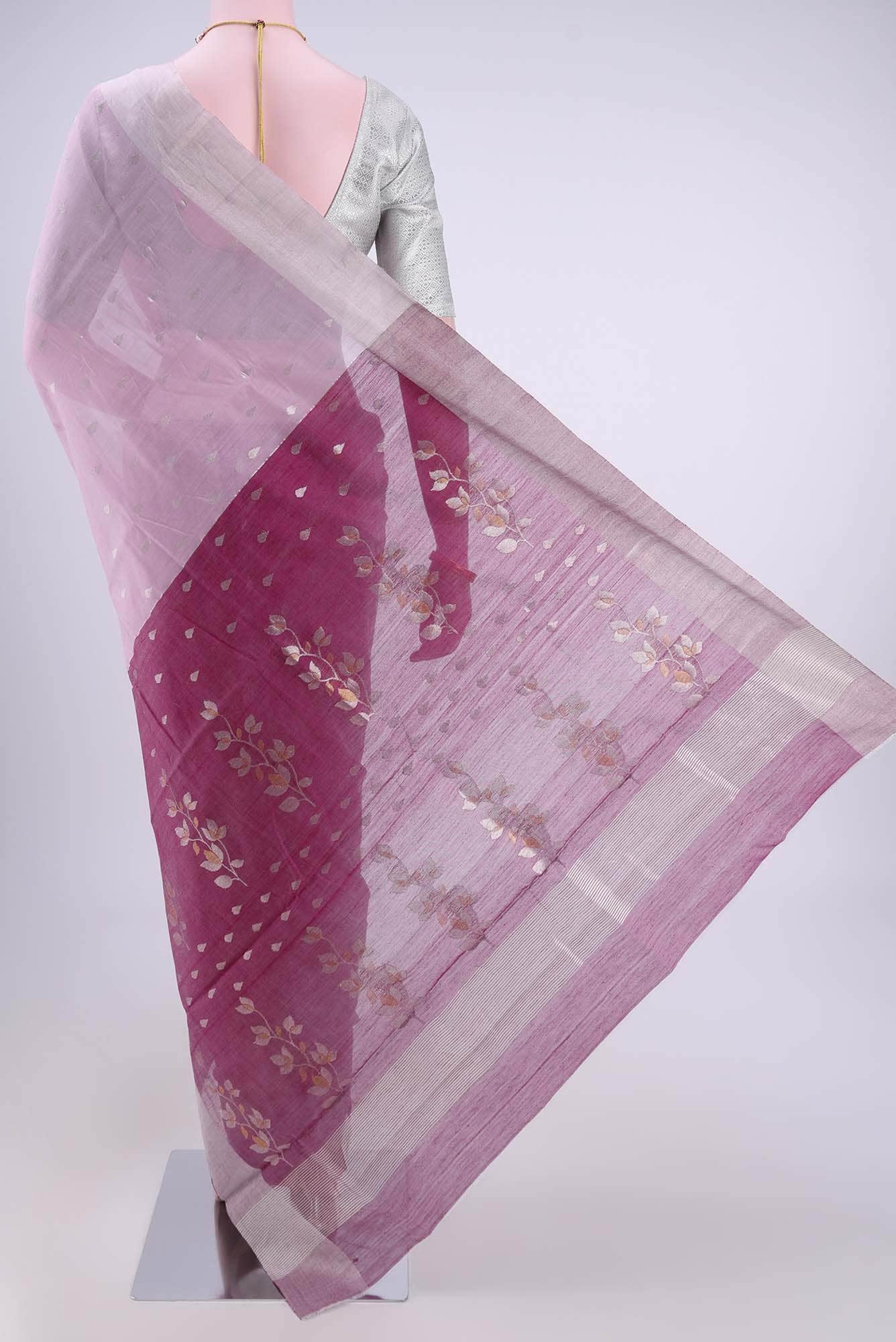 Mauve Chanderi Silk Saree