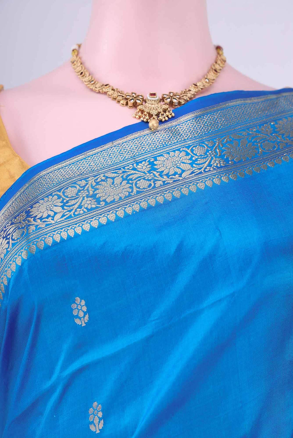 Blue Banarasi Katan Silk Saree