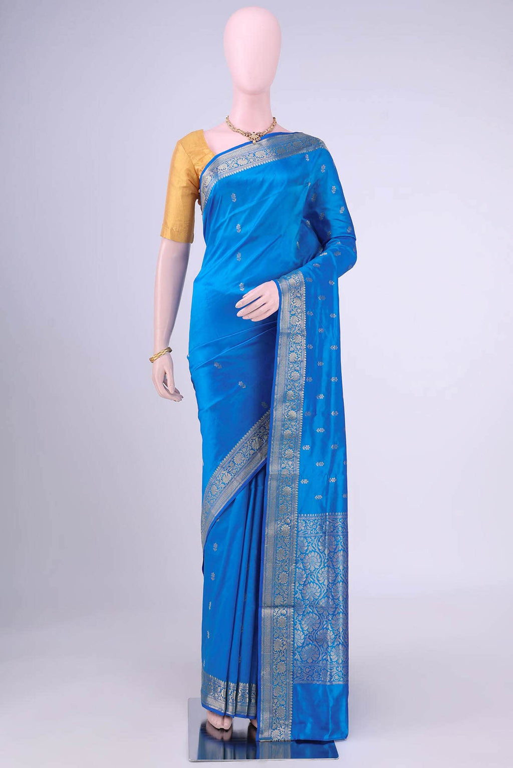Blue Banarasi Katan Silk Saree