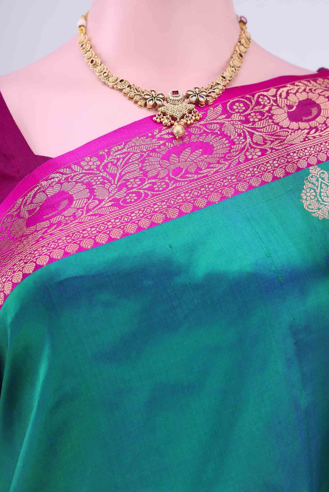 Green Banarasi Katan Silk Saree