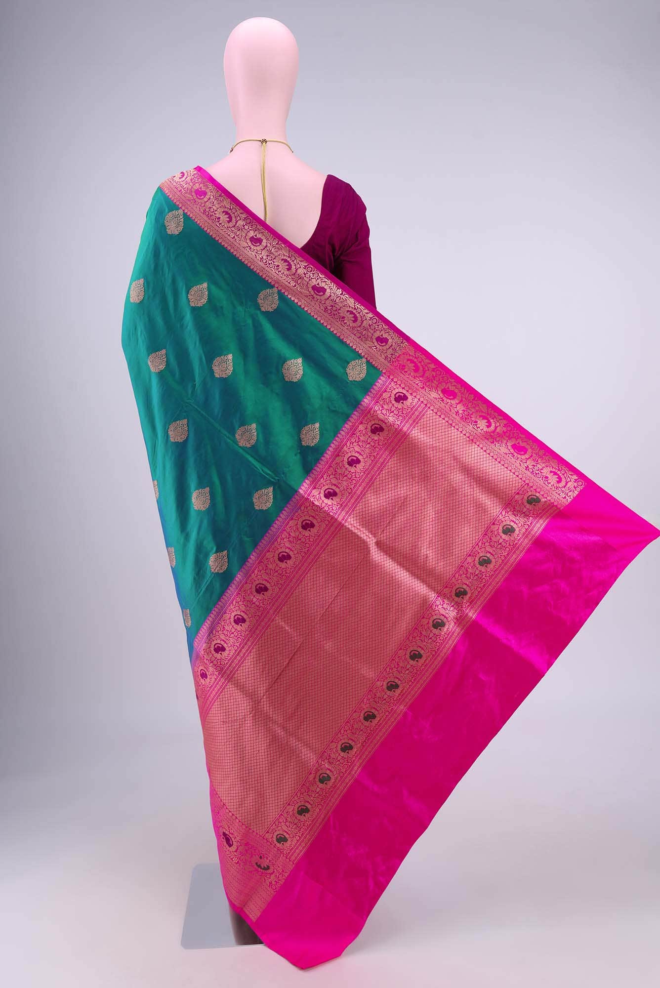 Green Banarasi Katan Silk Saree