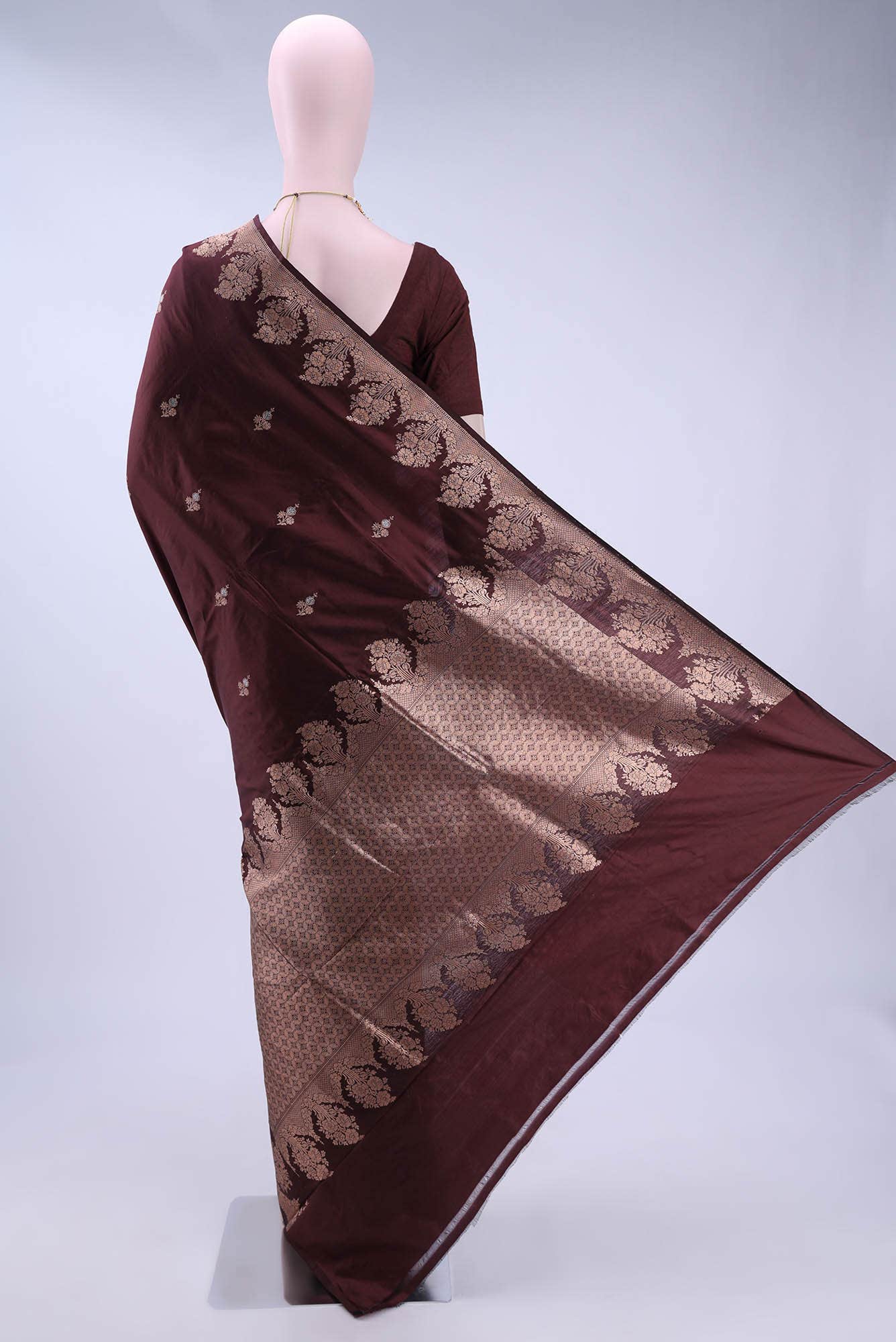 Brown Banarasi Katan Silk Saree