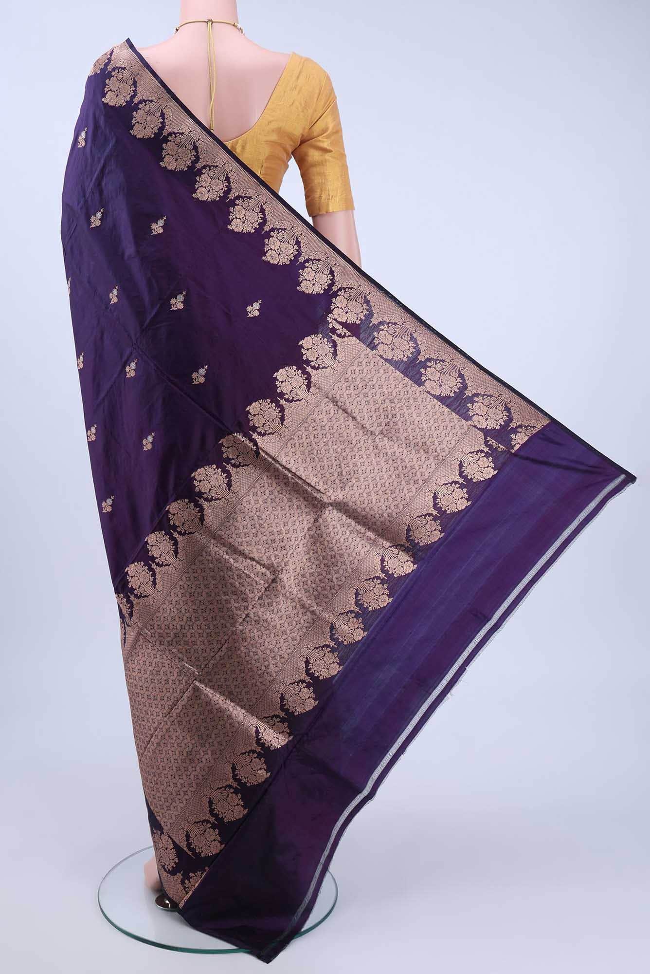 Burgundy Banarasi Katan Silk Saree