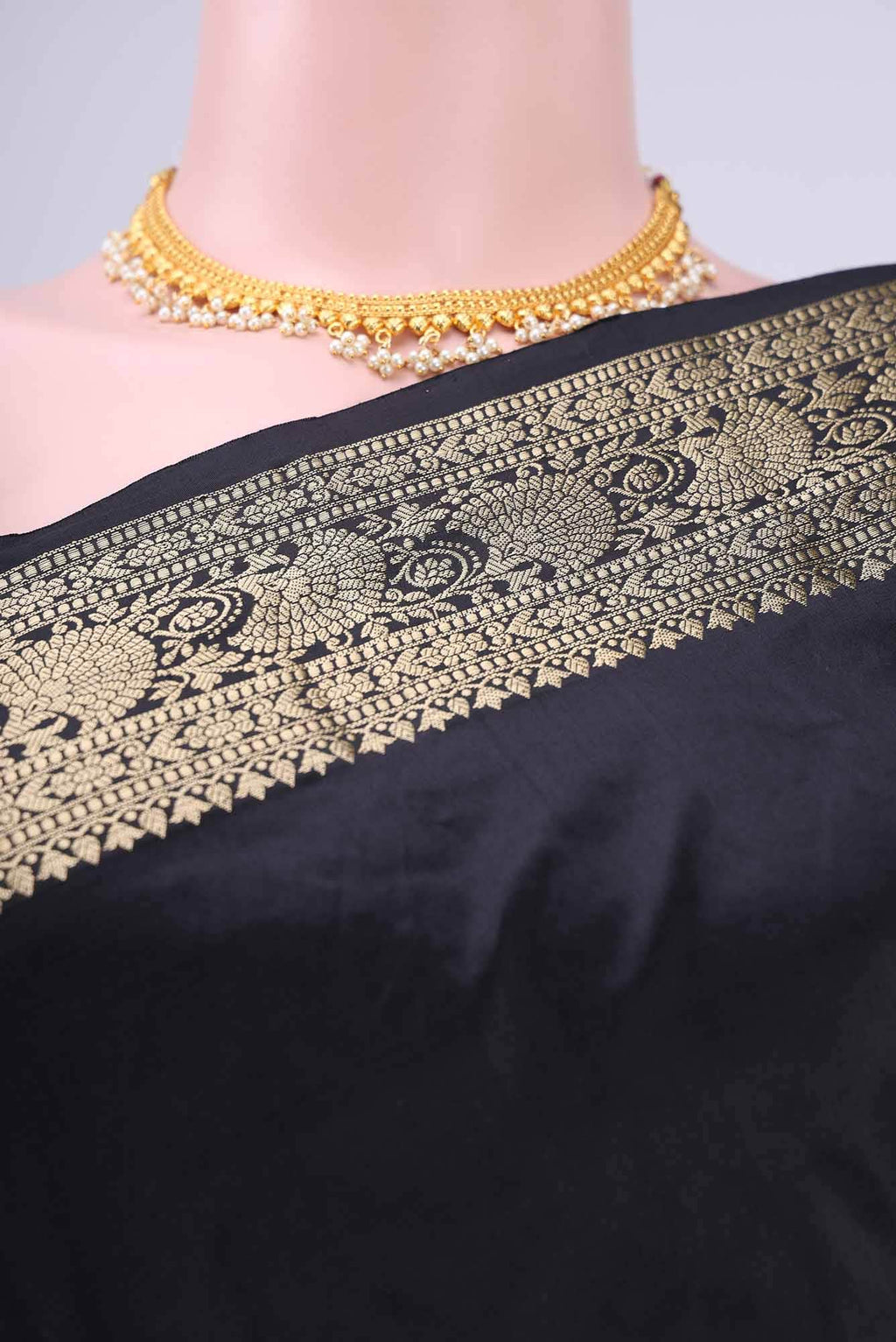 Black Dual Tone Banarasi Katan Silk Saree