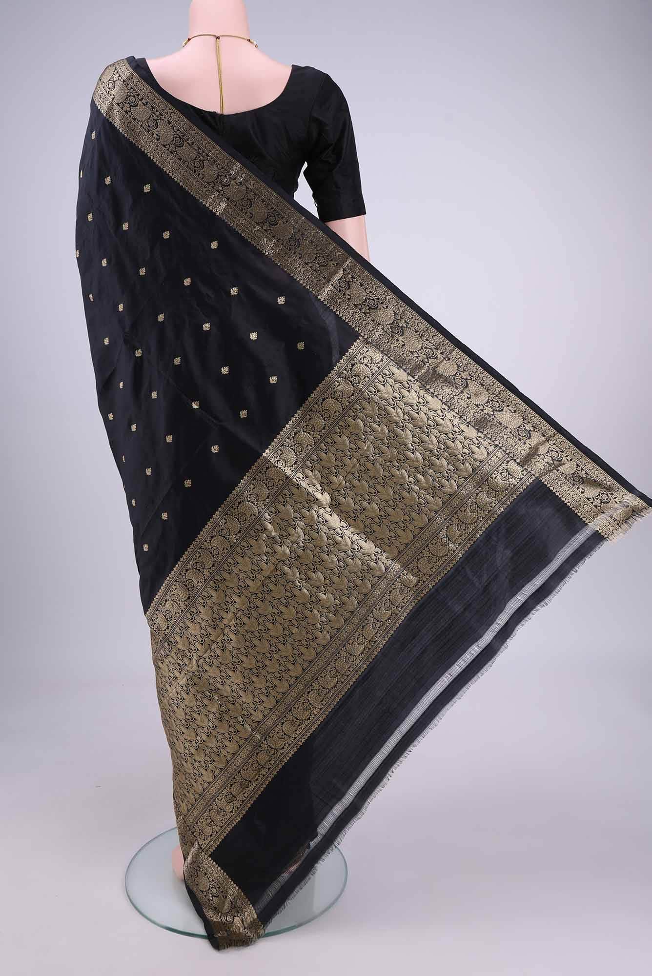 Black Dual Tone Banarasi Katan Silk Saree