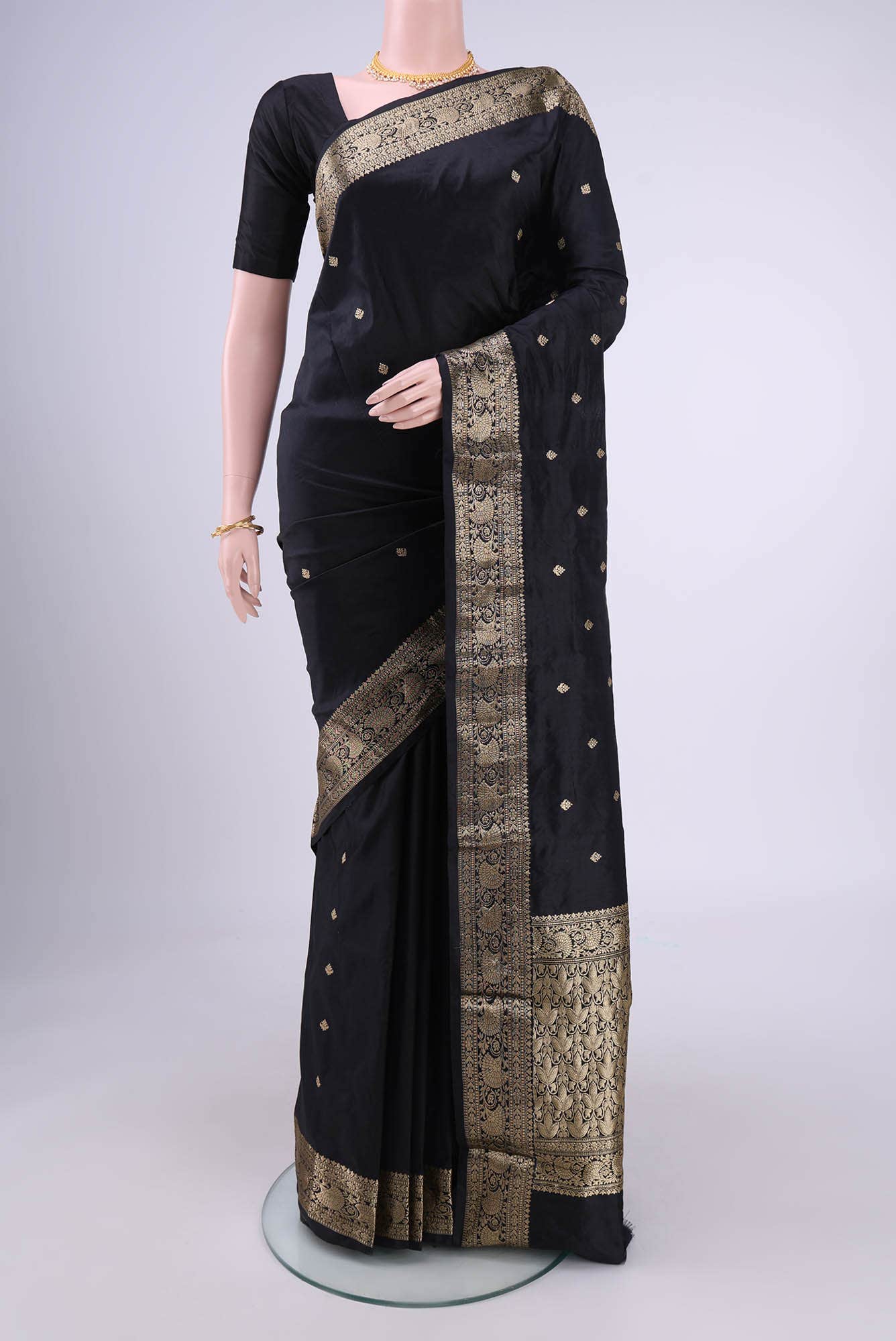 Black Dual Tone Banarasi Katan Silk Saree