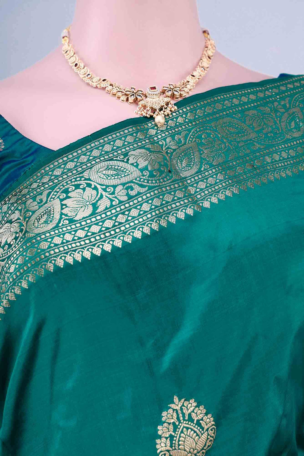 Blue Banarasi Katan Silk Saree