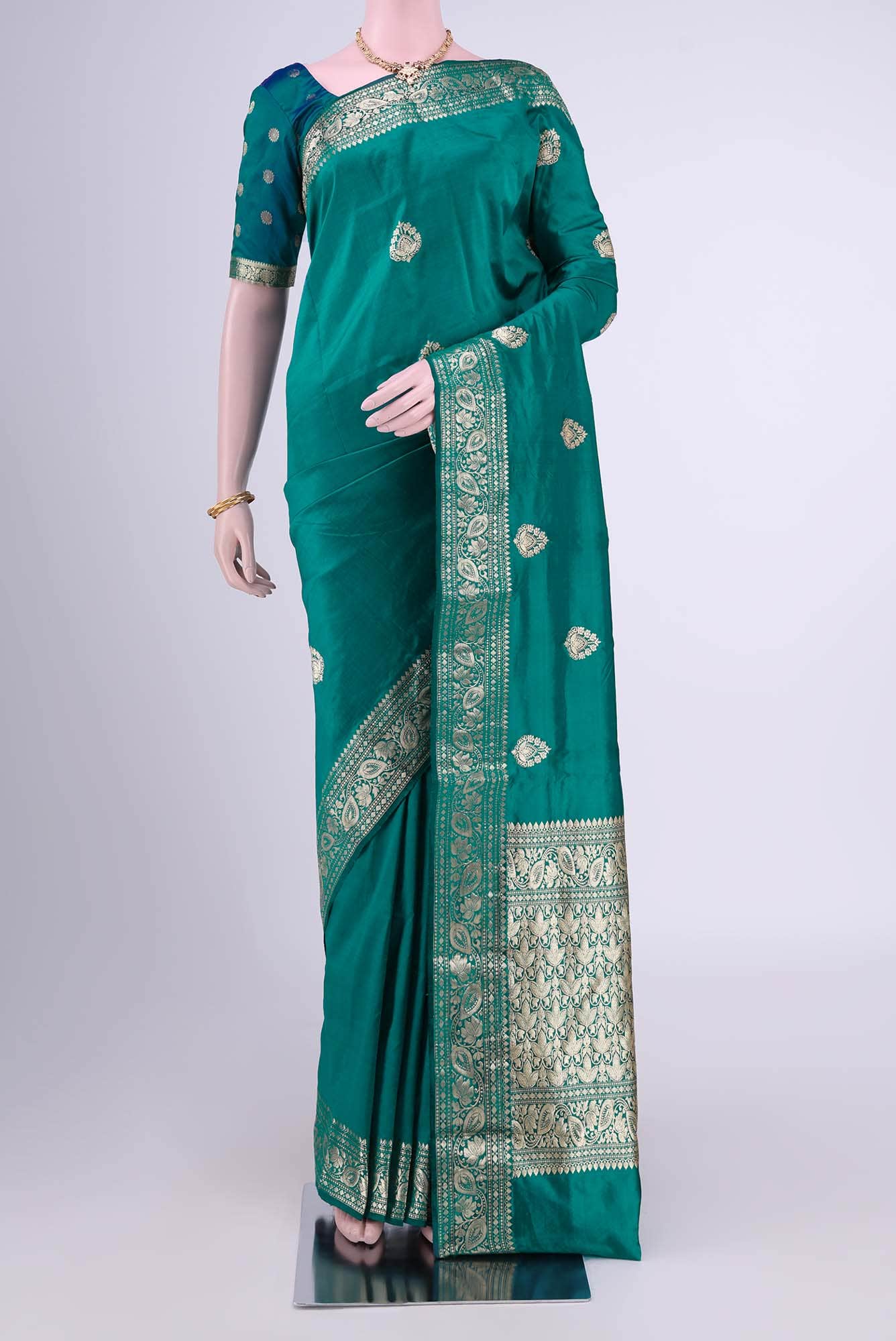Blue Banarasi Katan Silk Saree