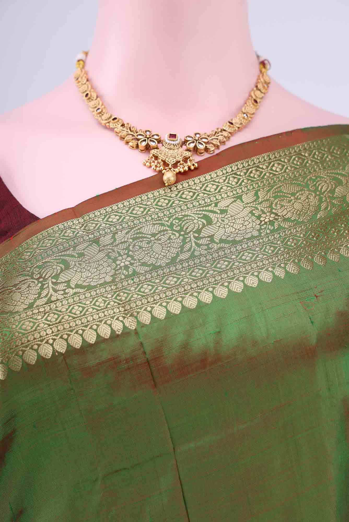 Green Banarasi Katan Silk Saree