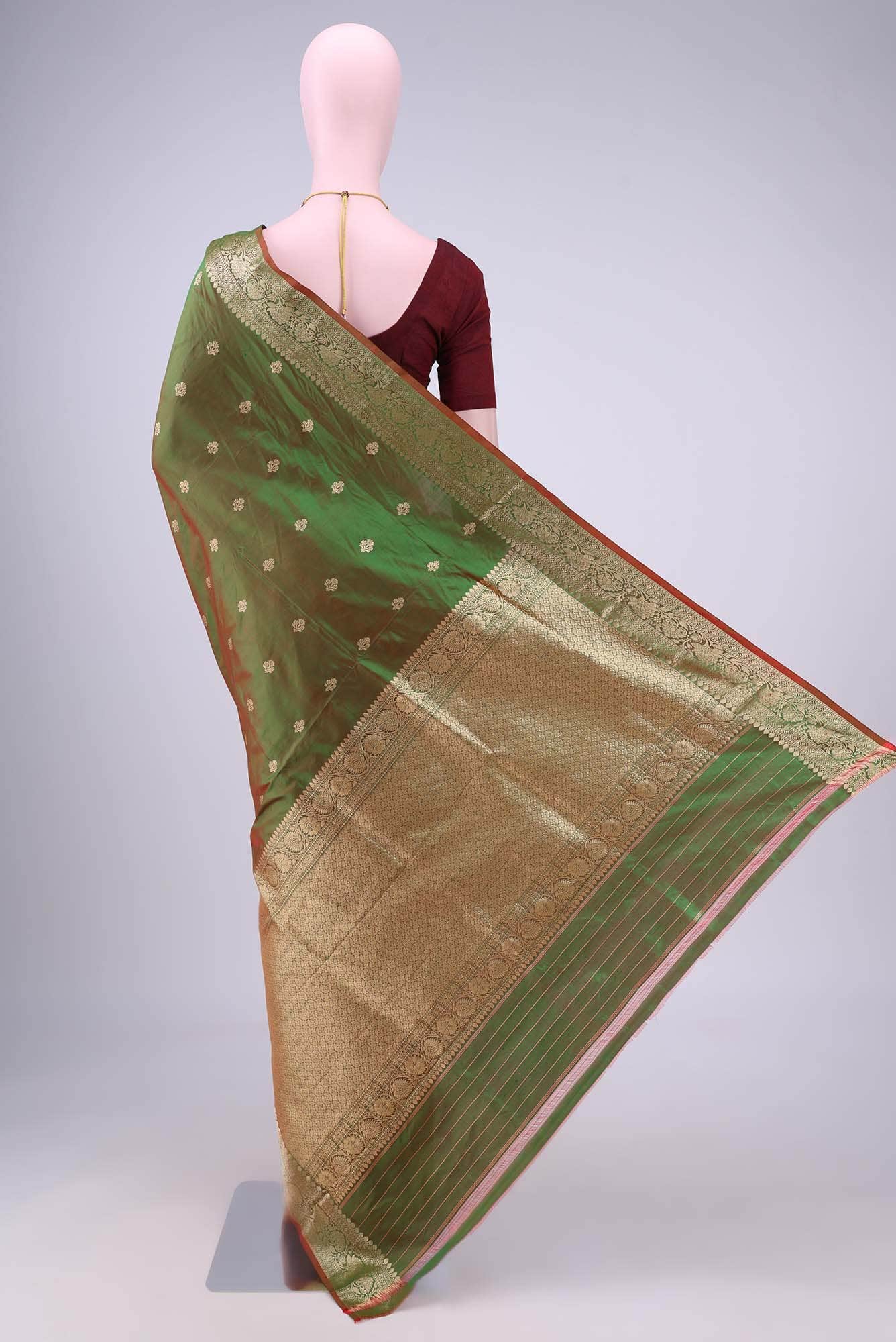 Green Banarasi Katan Silk Saree