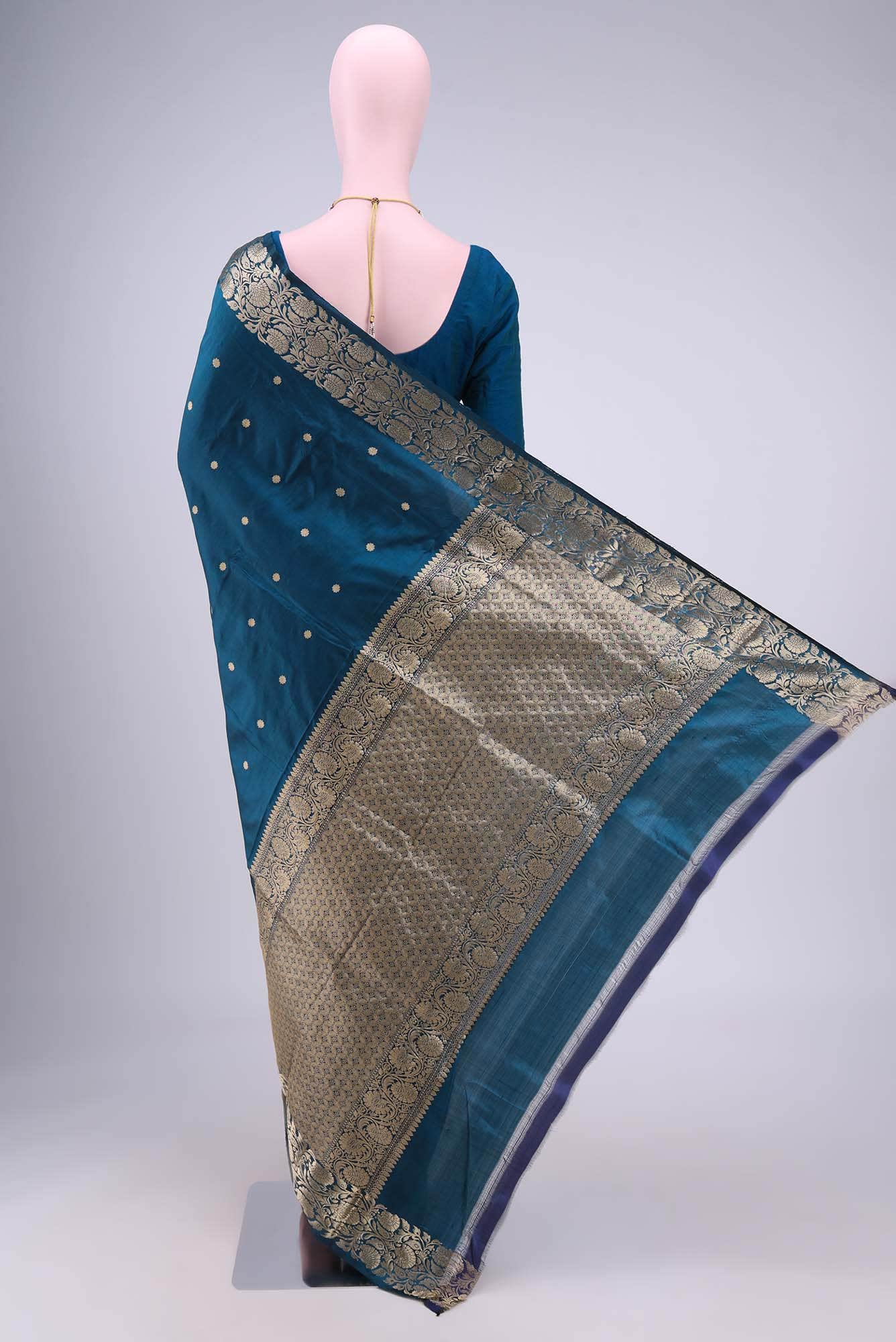 Blue Banarasi Katan Silk Saree