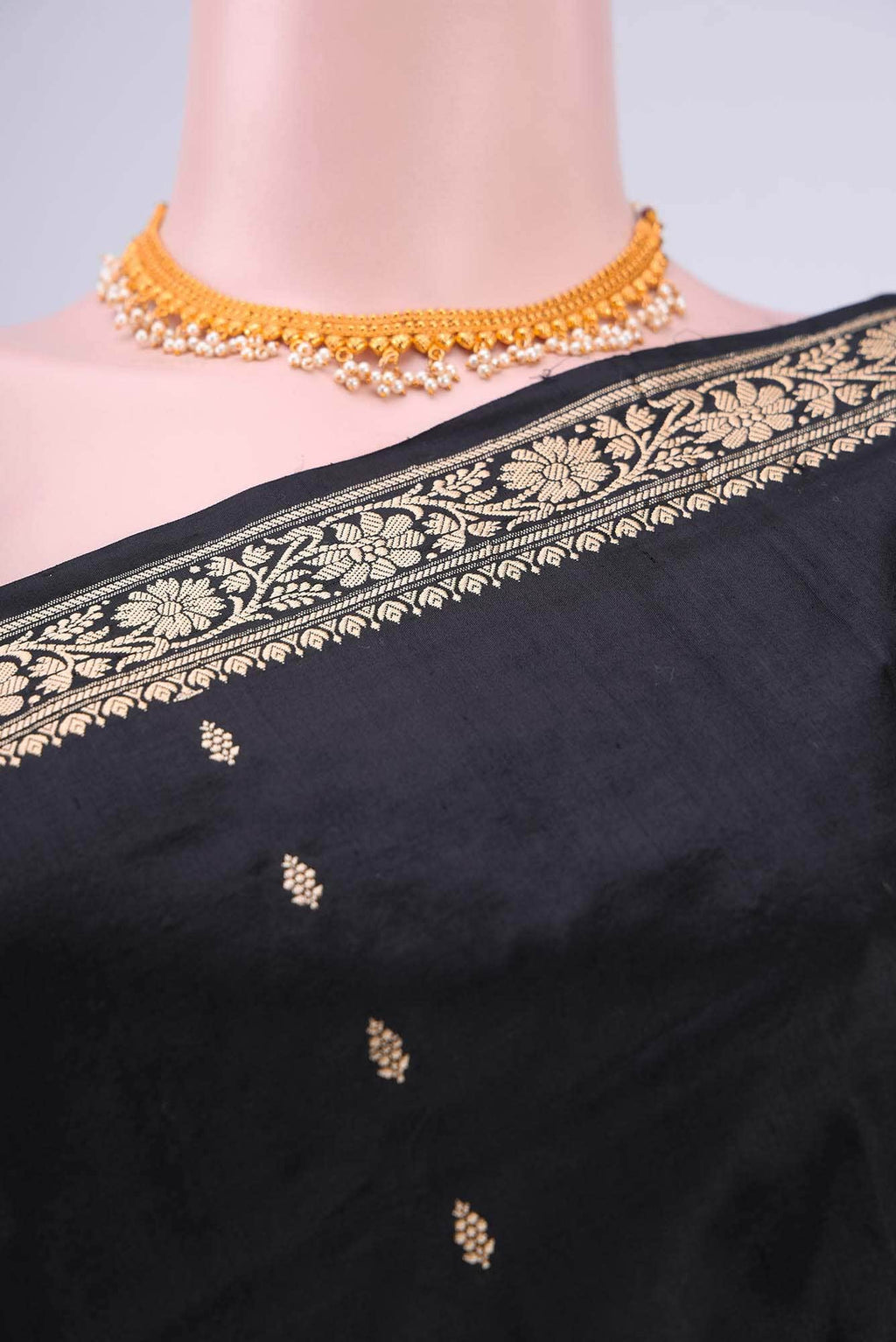 Black Banarasi Katan Silk Saree