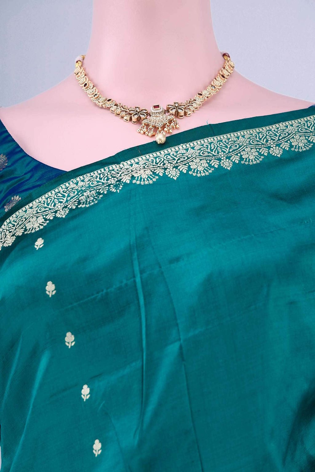 Blue Banarasi Katan Silk Saree
