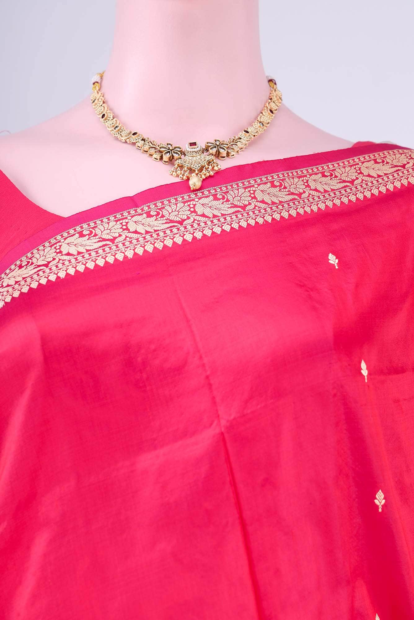 Rani Pink Banarasi Katan Silk Saree