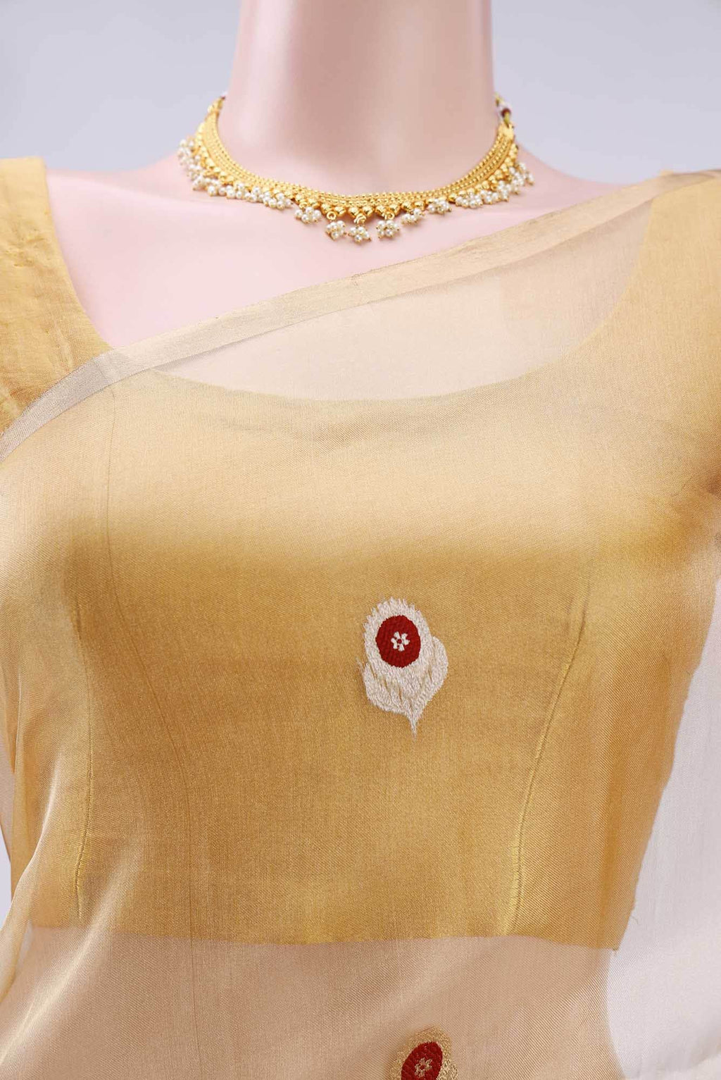 Golden Banarasi Katan Silk Saree