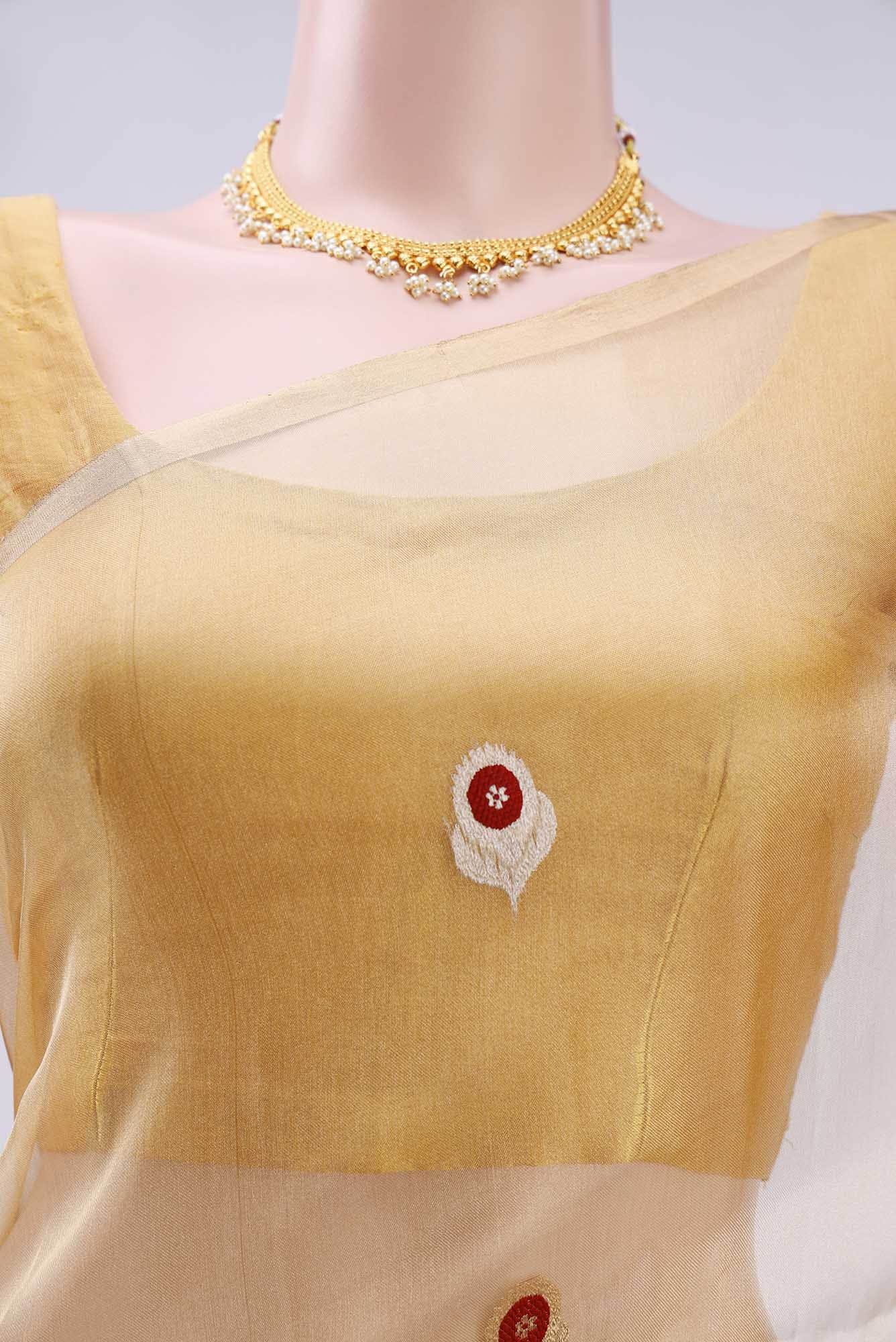 Golden Banarasi Katan Silk Saree