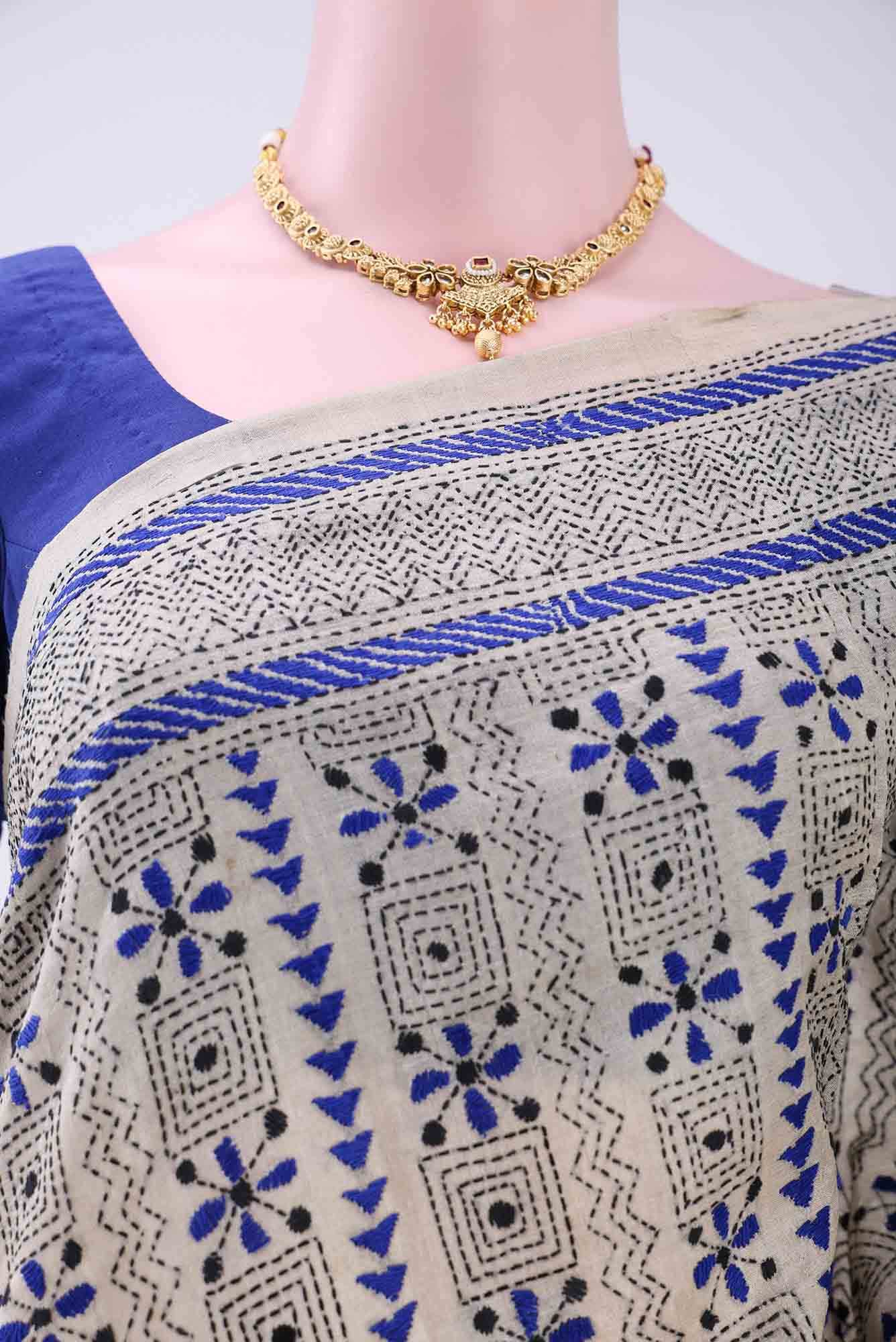 Beige Tussar Saree