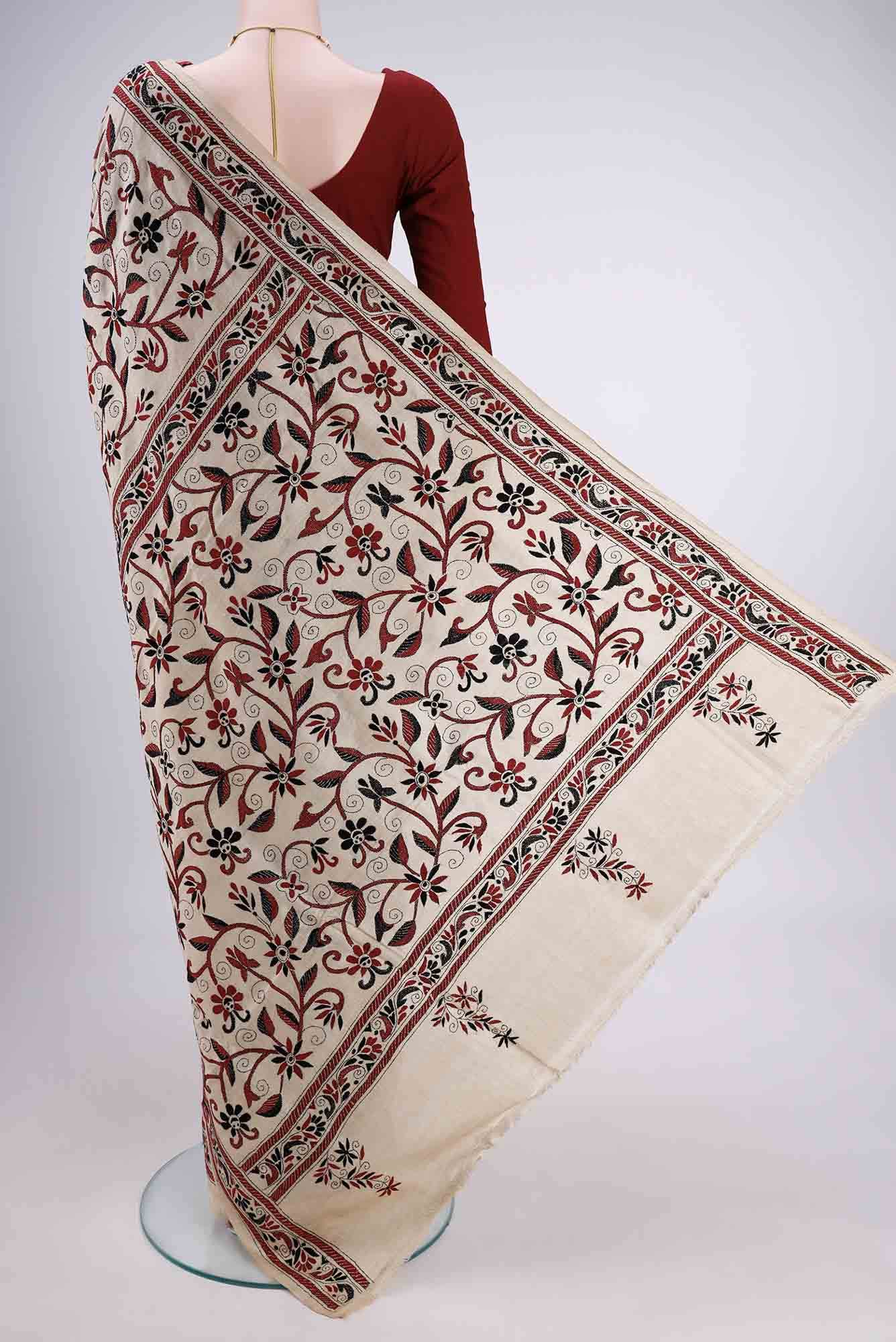 Beige Tussar Saree
