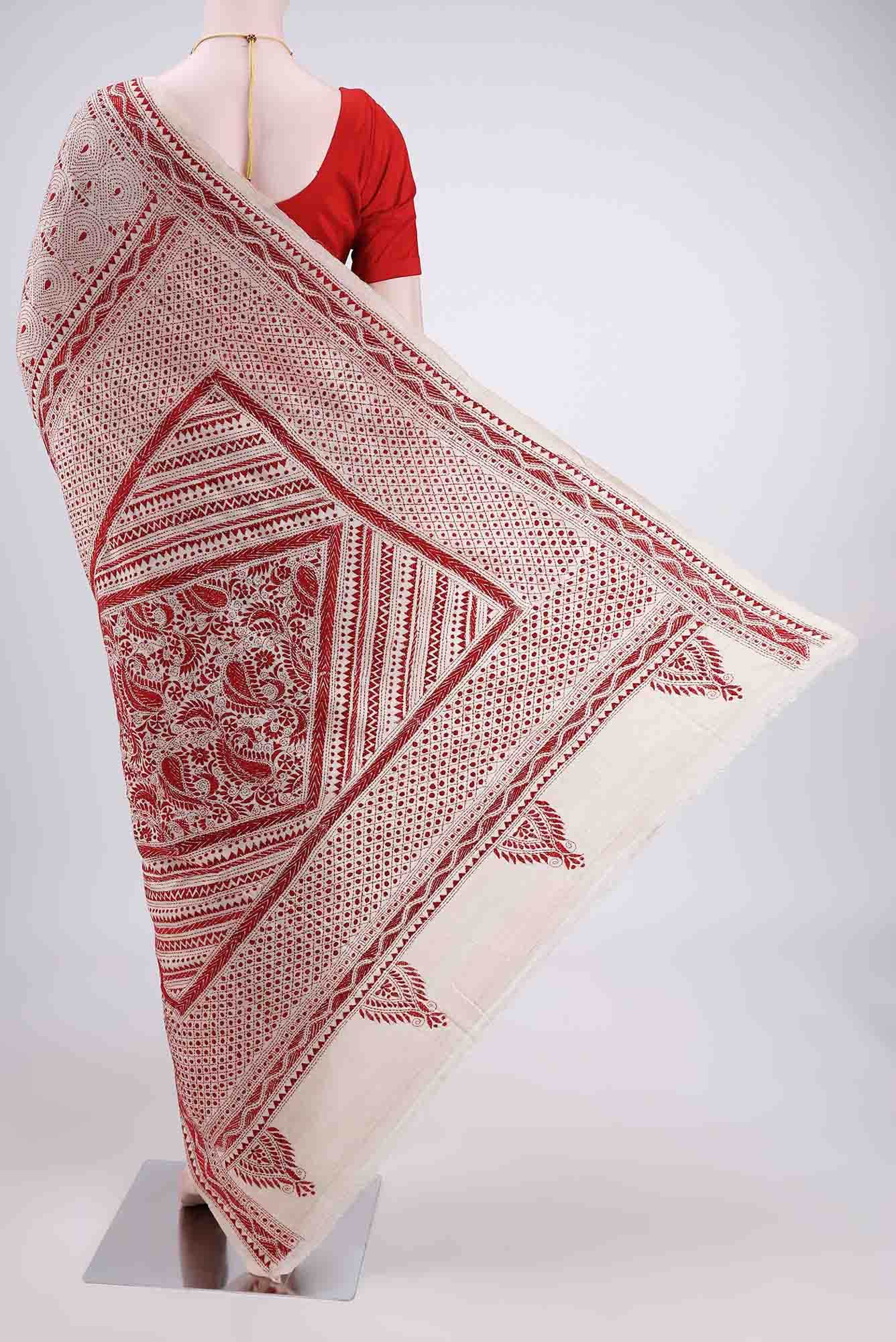 Beige Tussar Saree