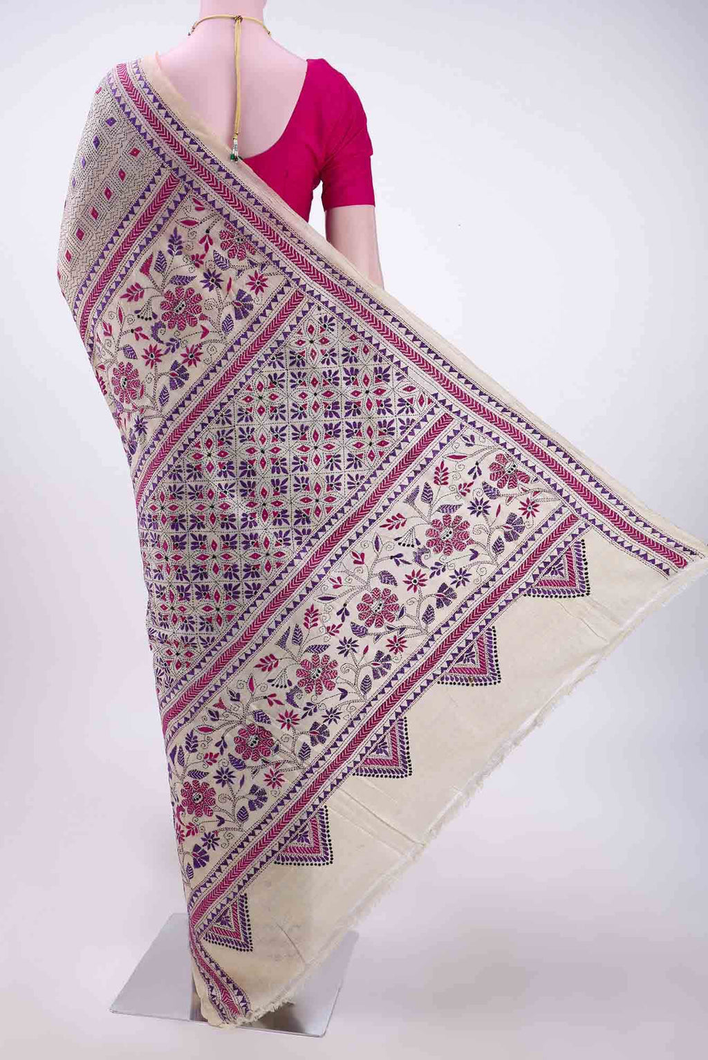 Beige Tussar Saree
