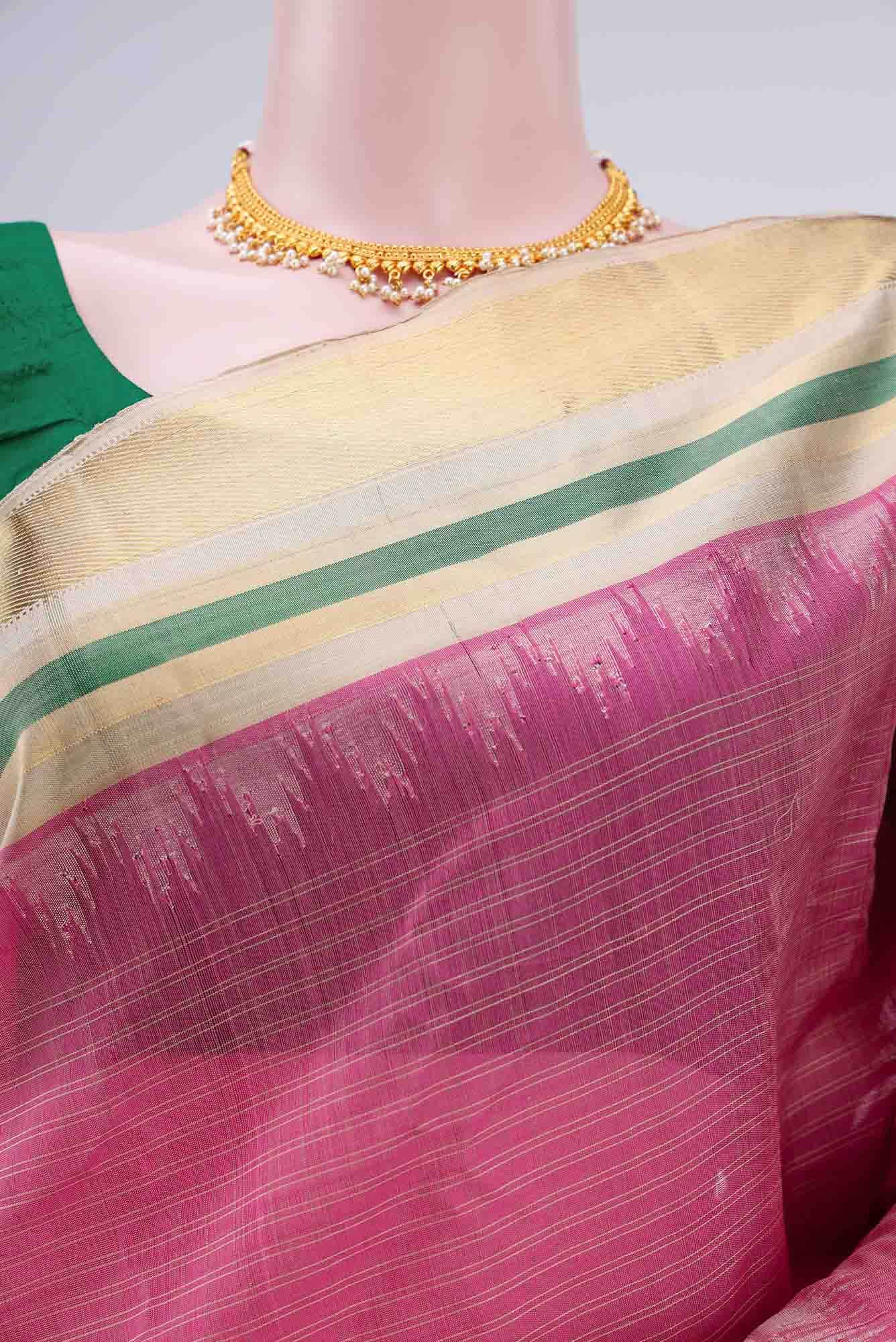 Pink Gadwal Silk Saree
