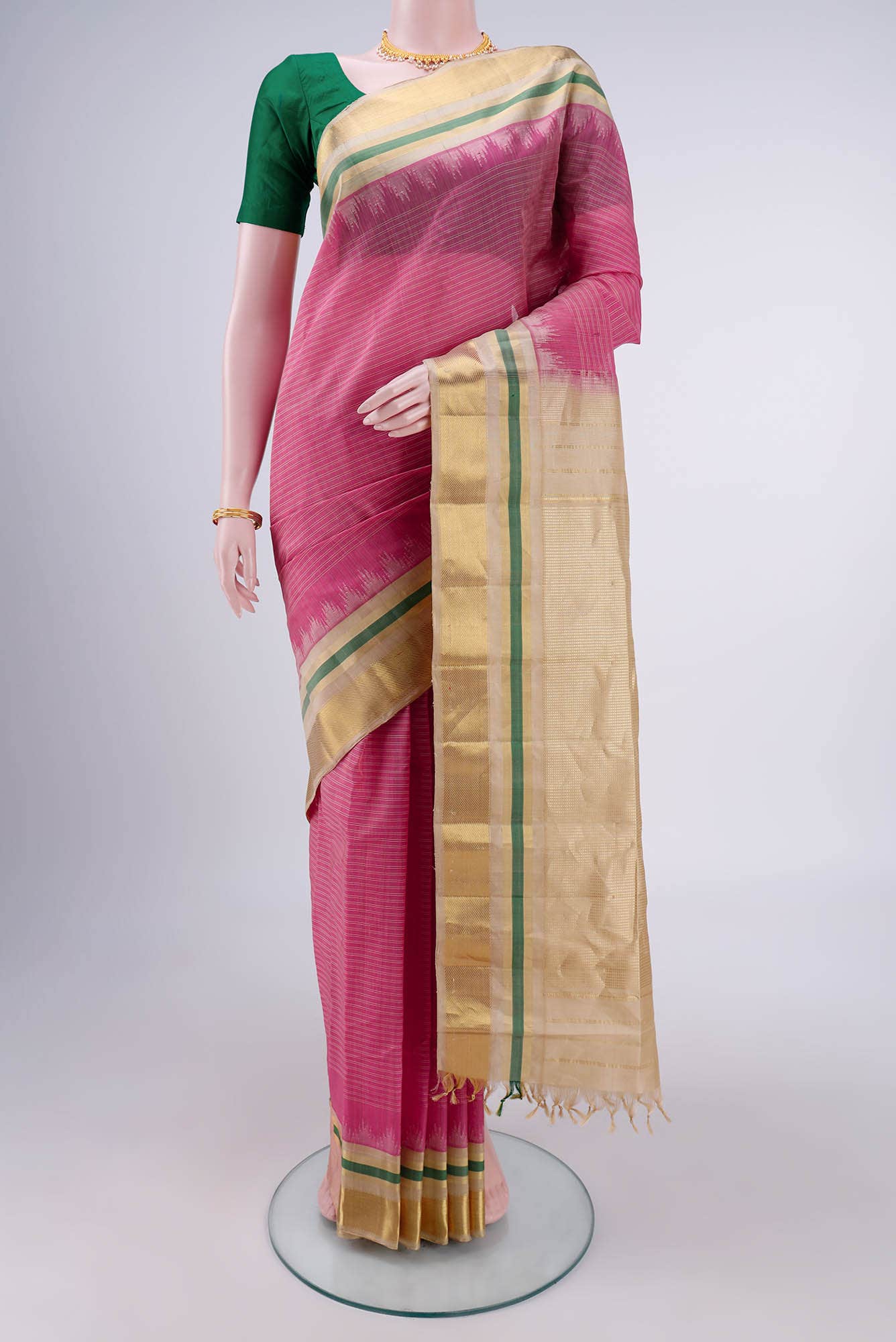 Pink Gadwal Silk Saree