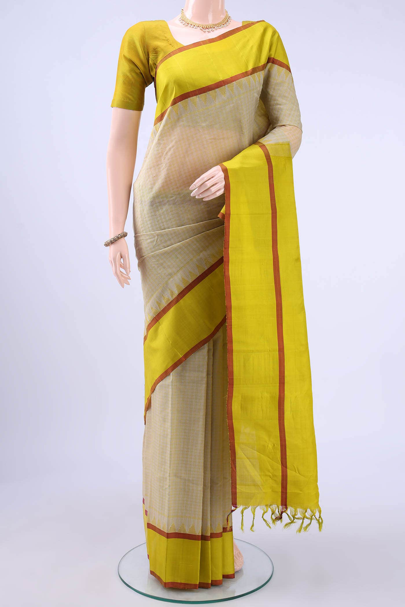 Light Green Gadwal Silk Saree
