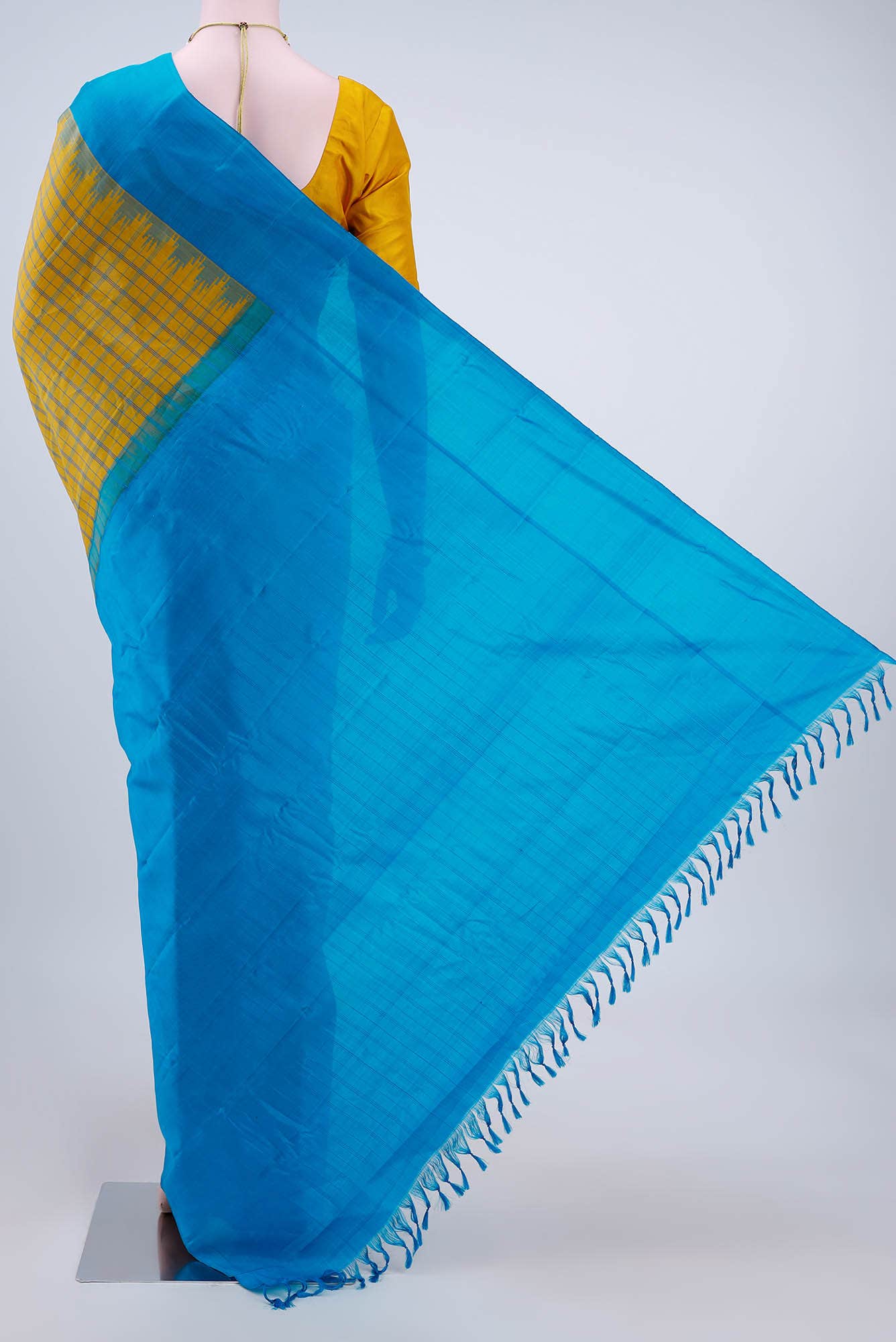 Yellow Gadwal Silk Saree