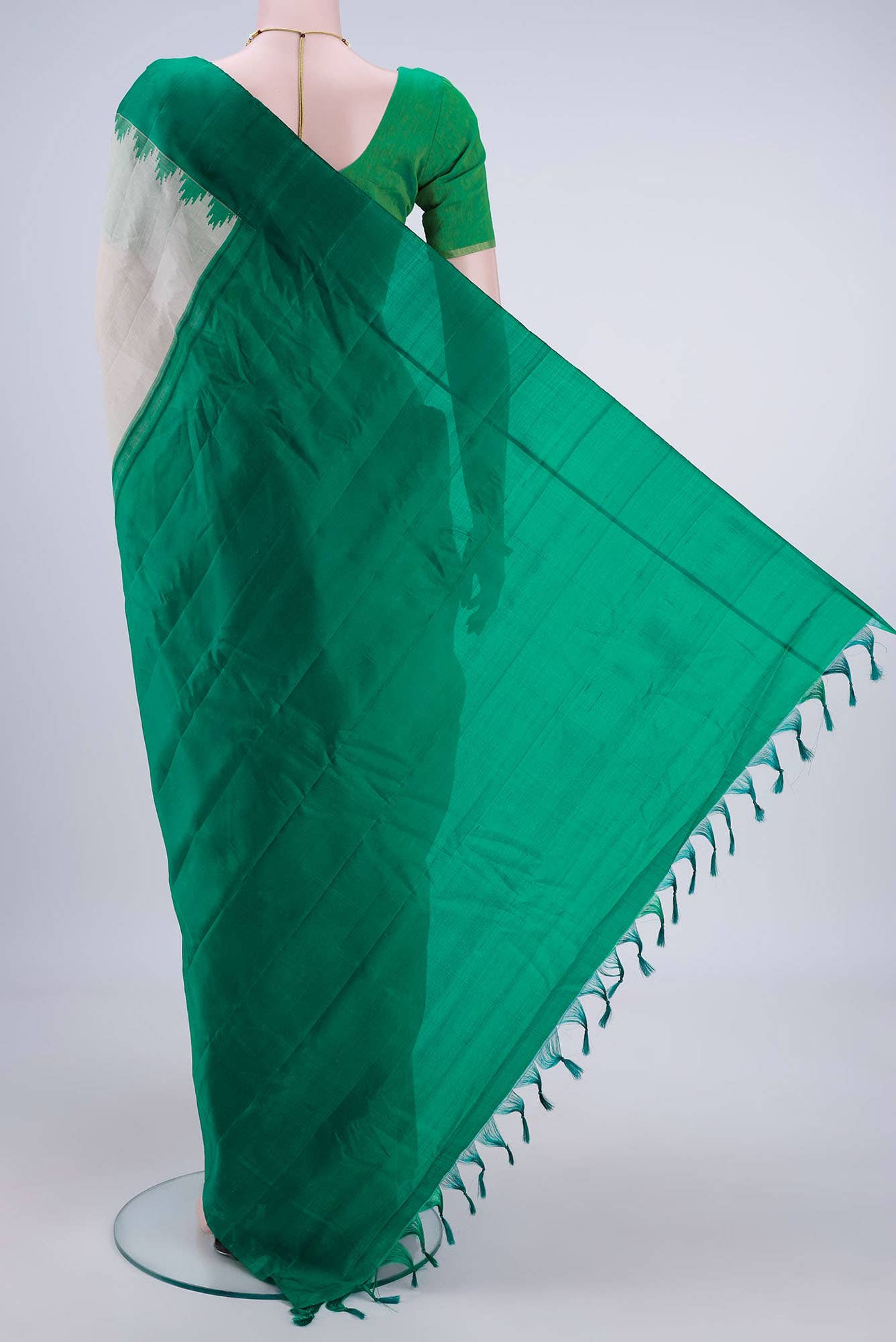 Off White Gadwal Silk Saree