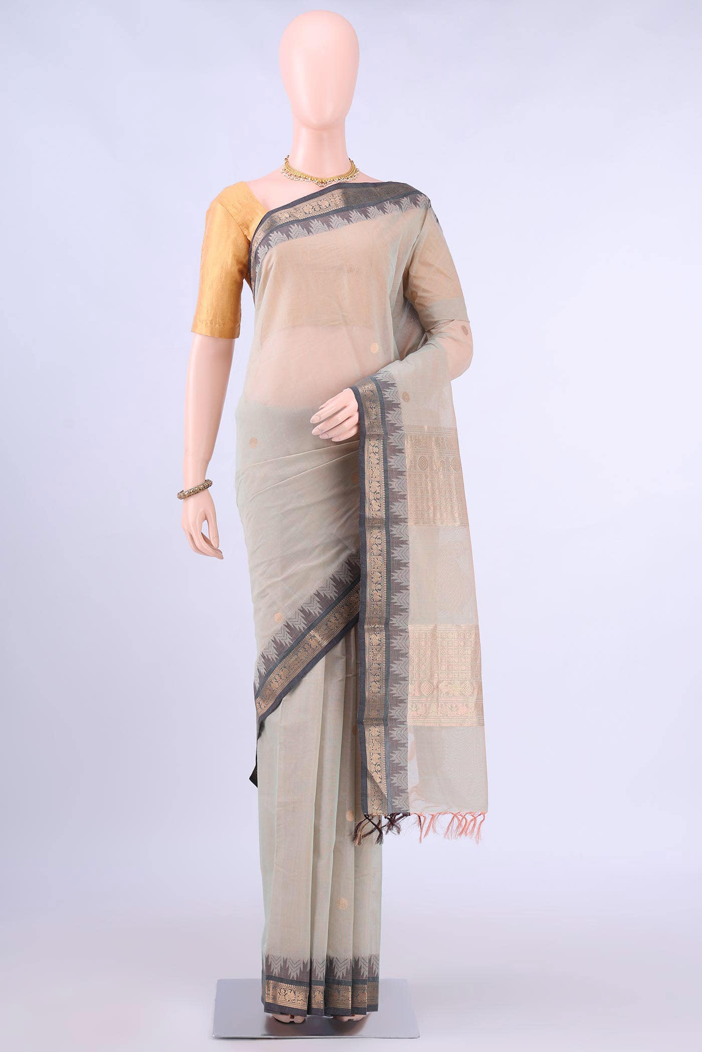 Beige Kanchi Cotton Saree
