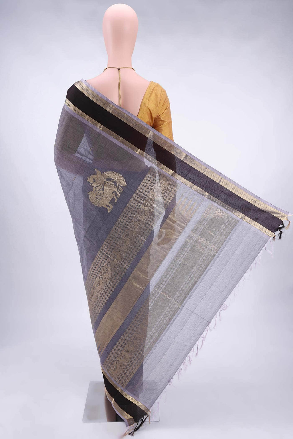 Mauve Kanchi Cotton Saree