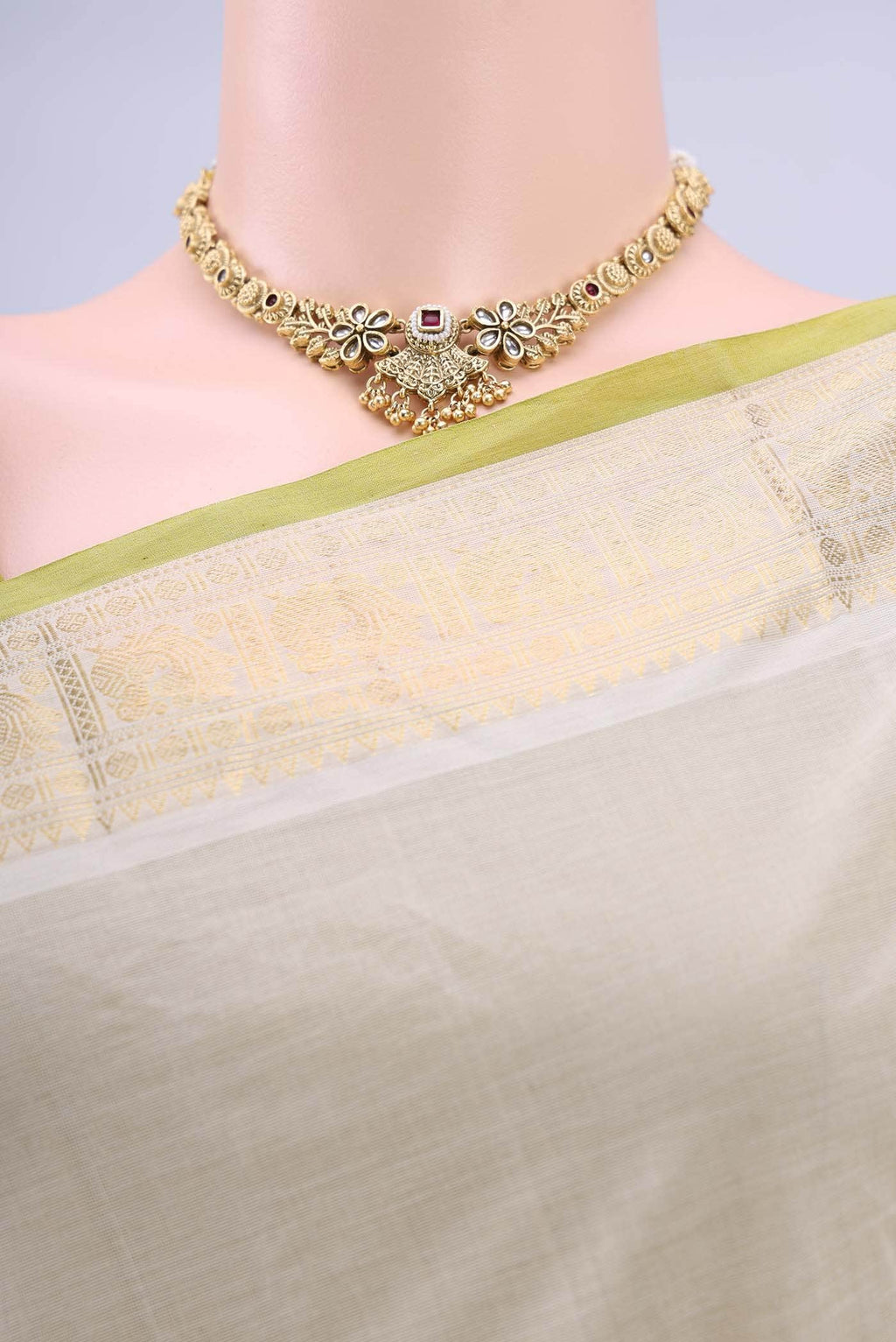 Off White Kanchi Cotton Saree