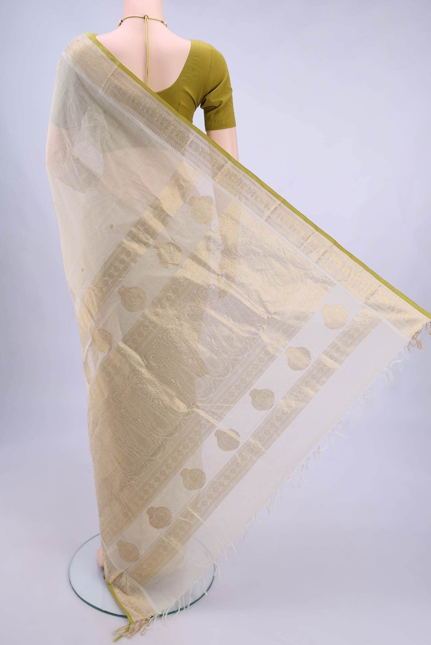 Off White Kanchi Cotton Saree